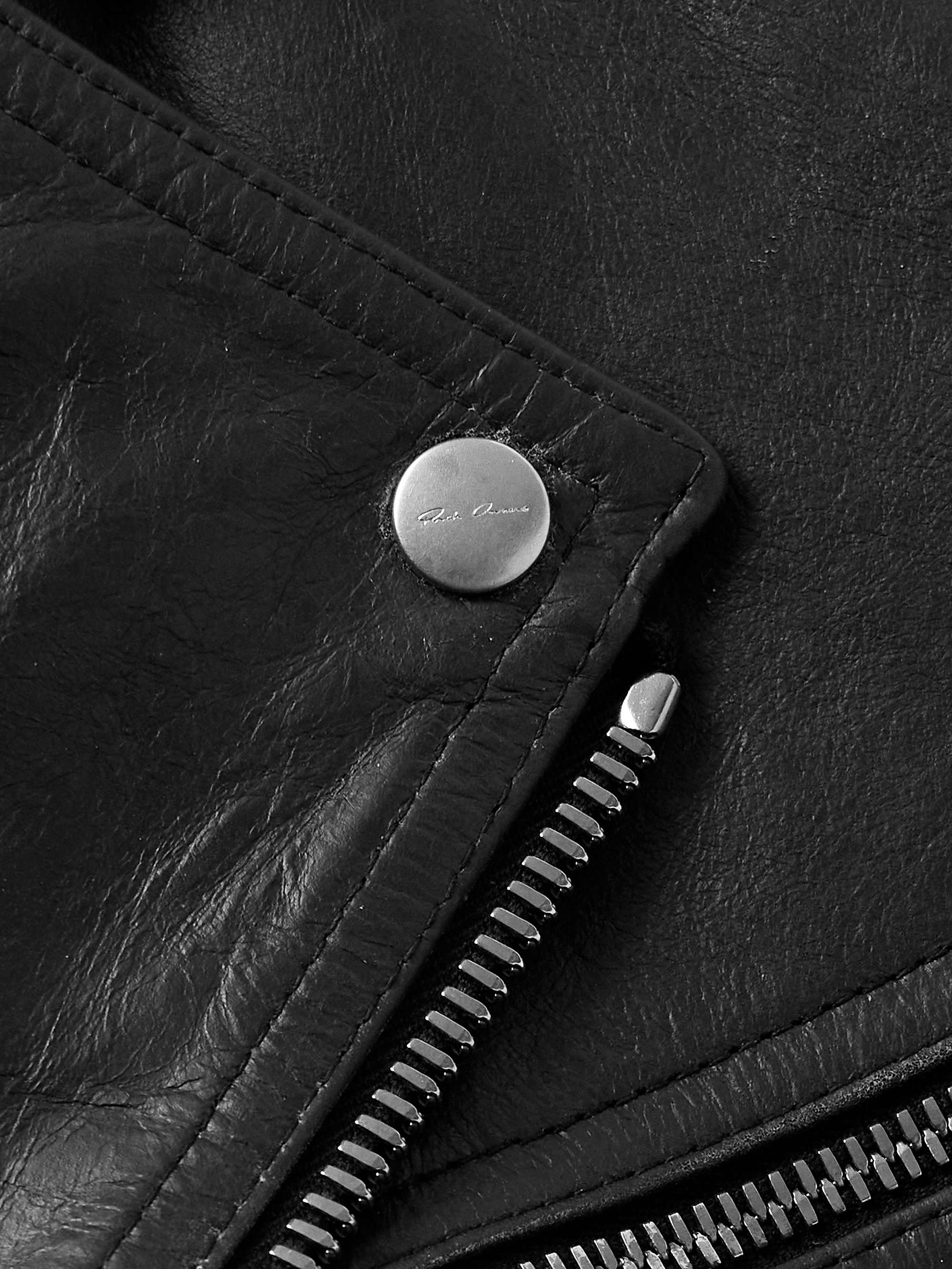 Stooges Slim-Fit Leather Biker Jacket view
