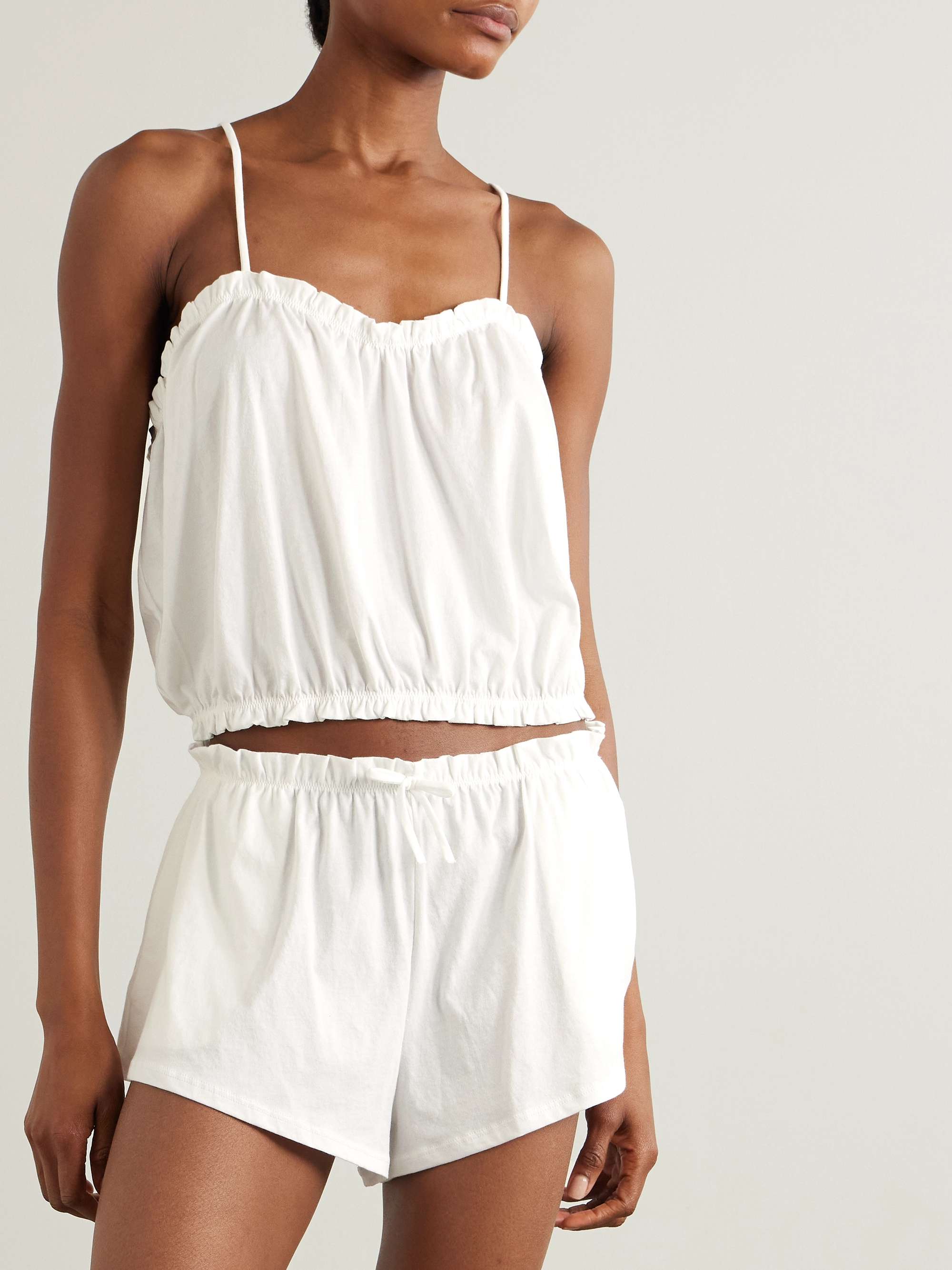 Celeste ruffled organic Pima cotton-jersey pajama set view