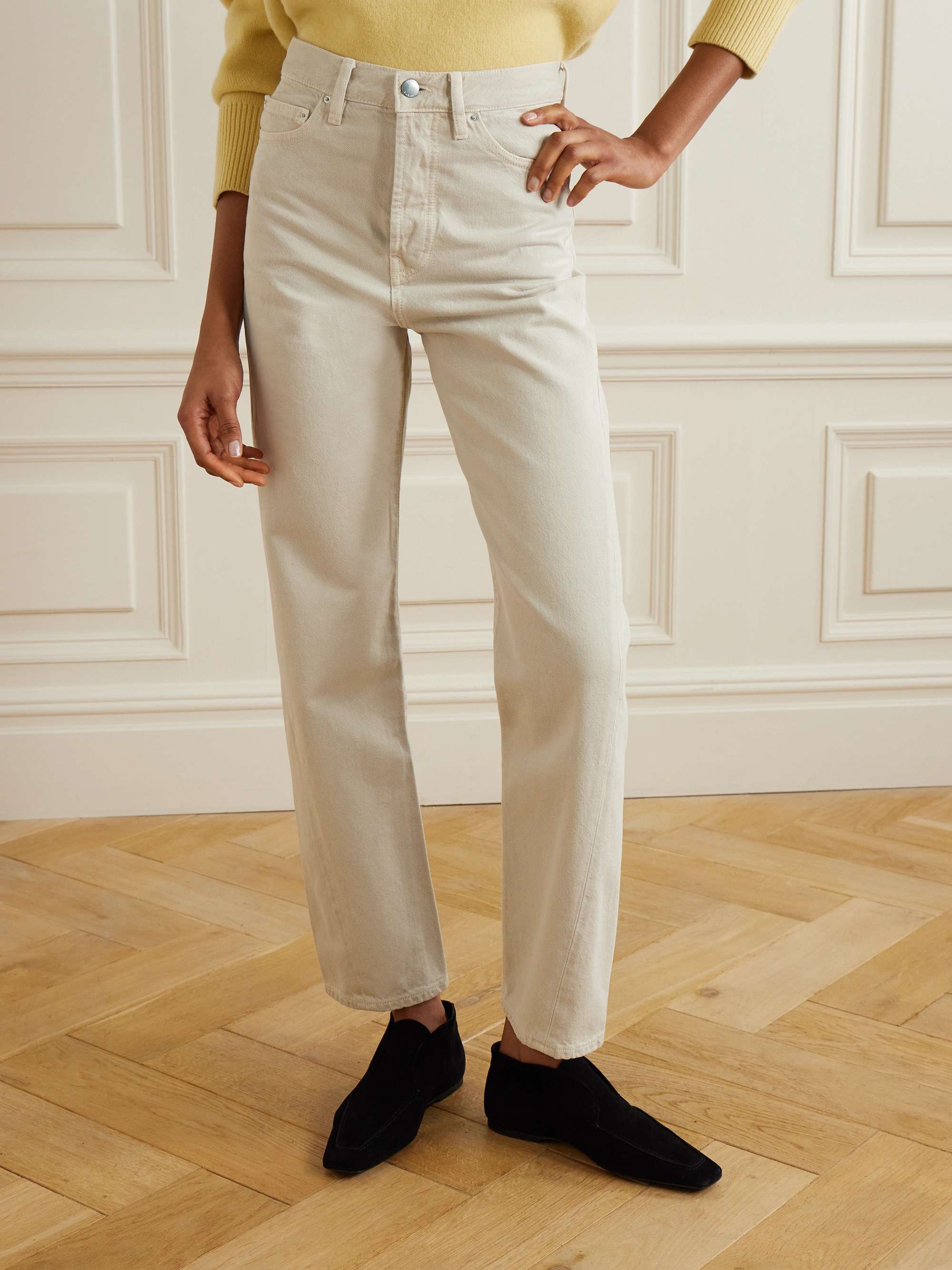Mid-rise straight-leg organic jeans view