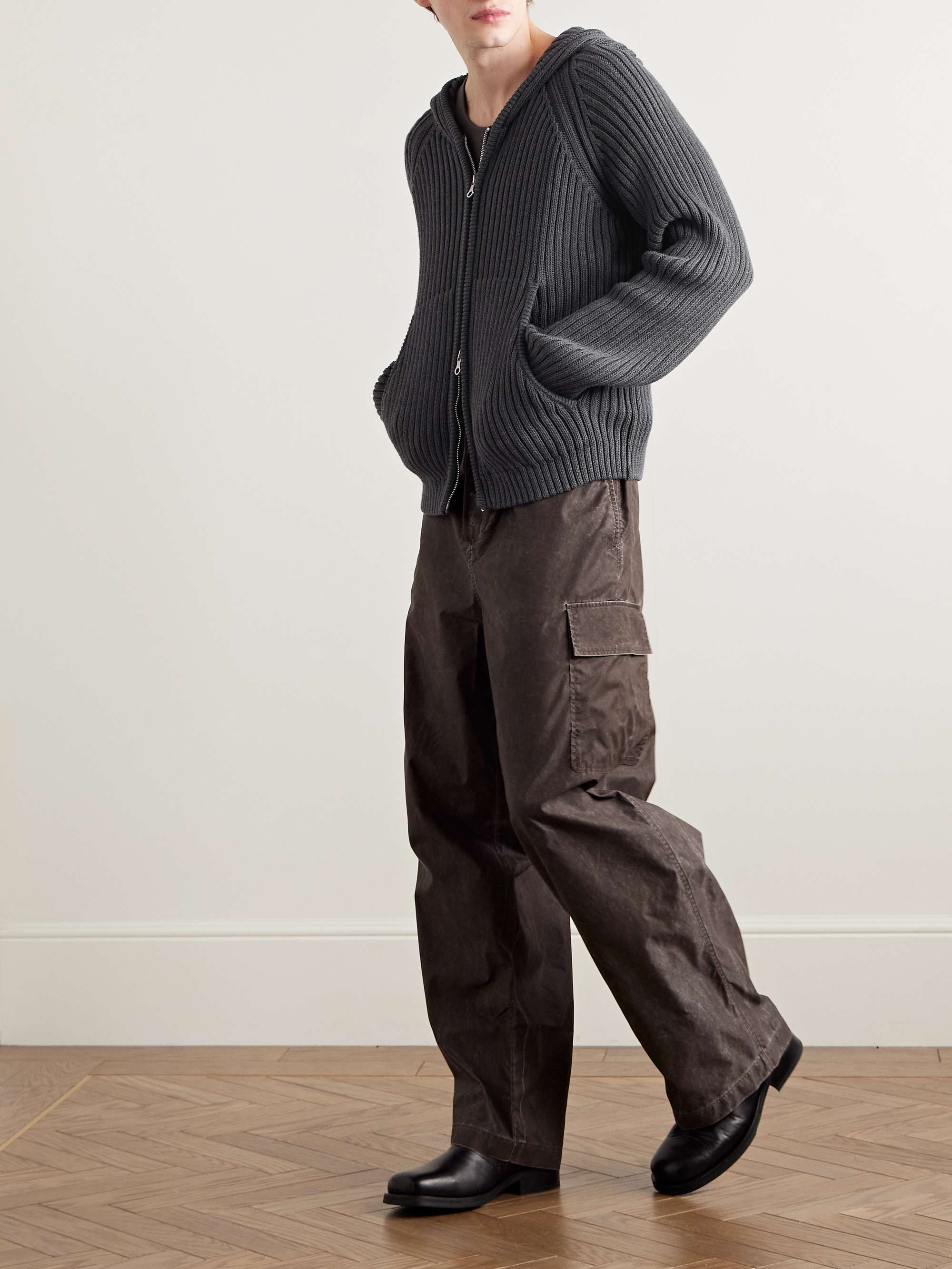 Level Ribbed Cotton Zip-Up Hoodie view
