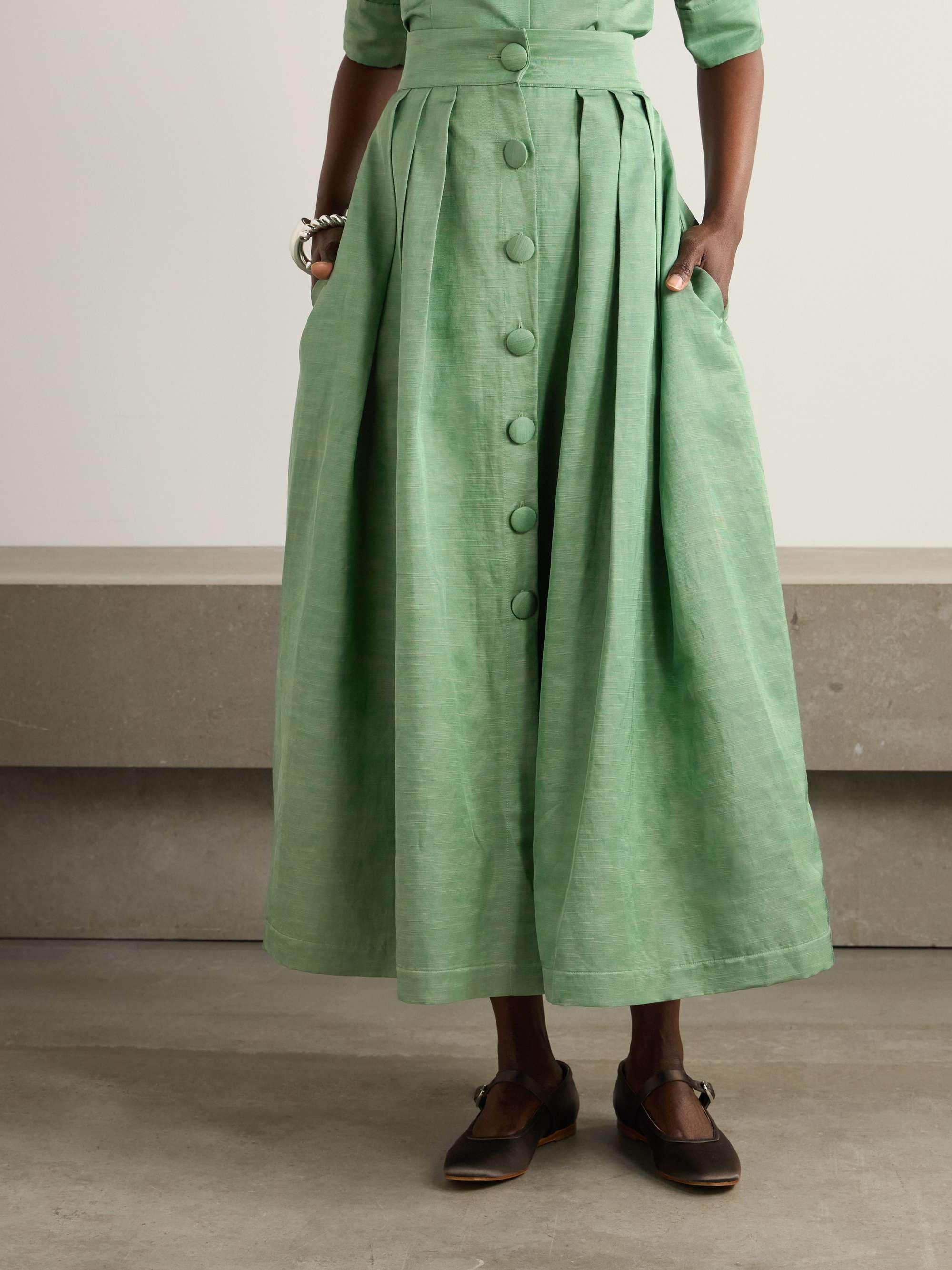 Irving pleated twill maxi skirt view