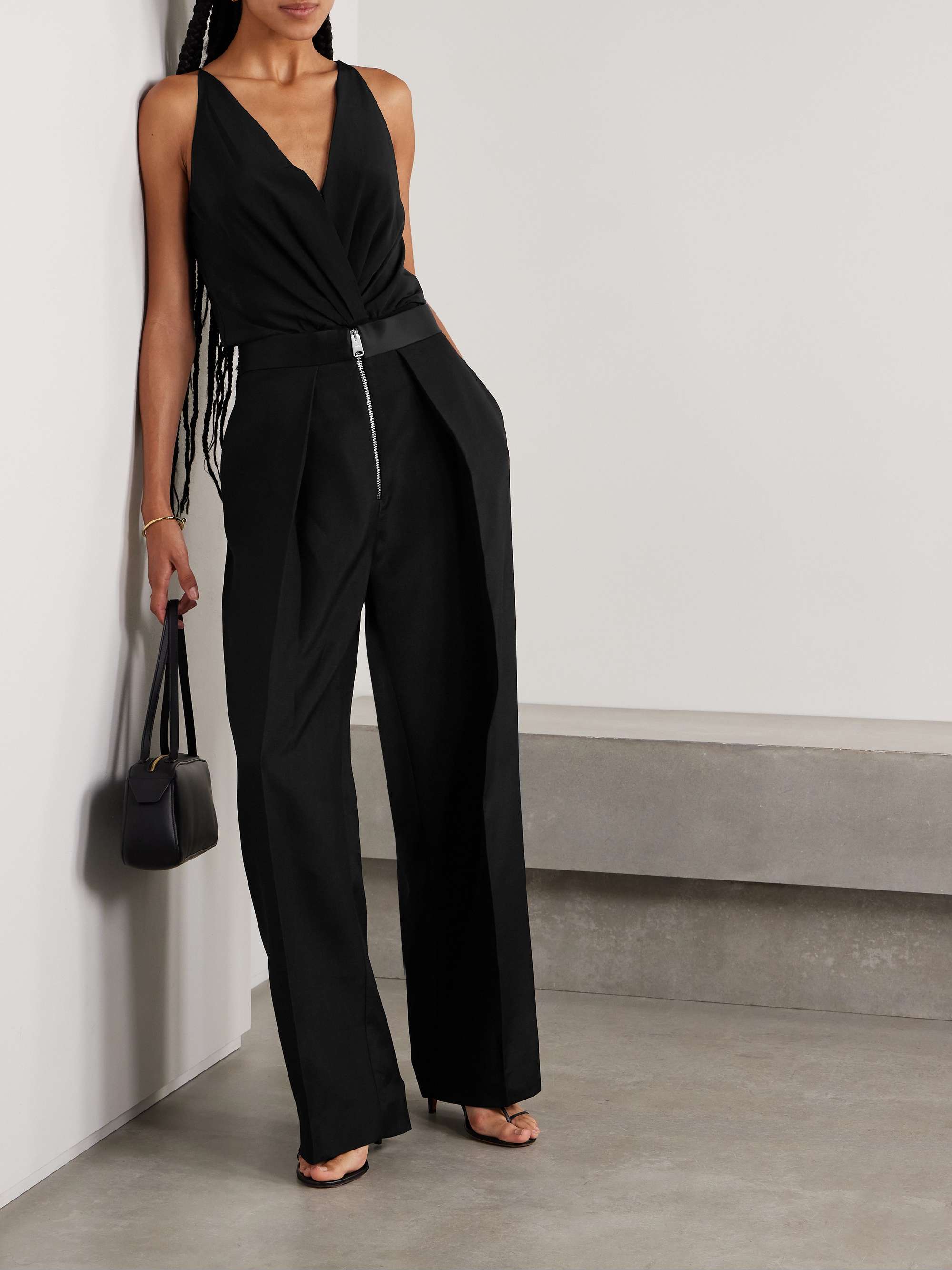 Shiloh draped silk thong bodysuit view