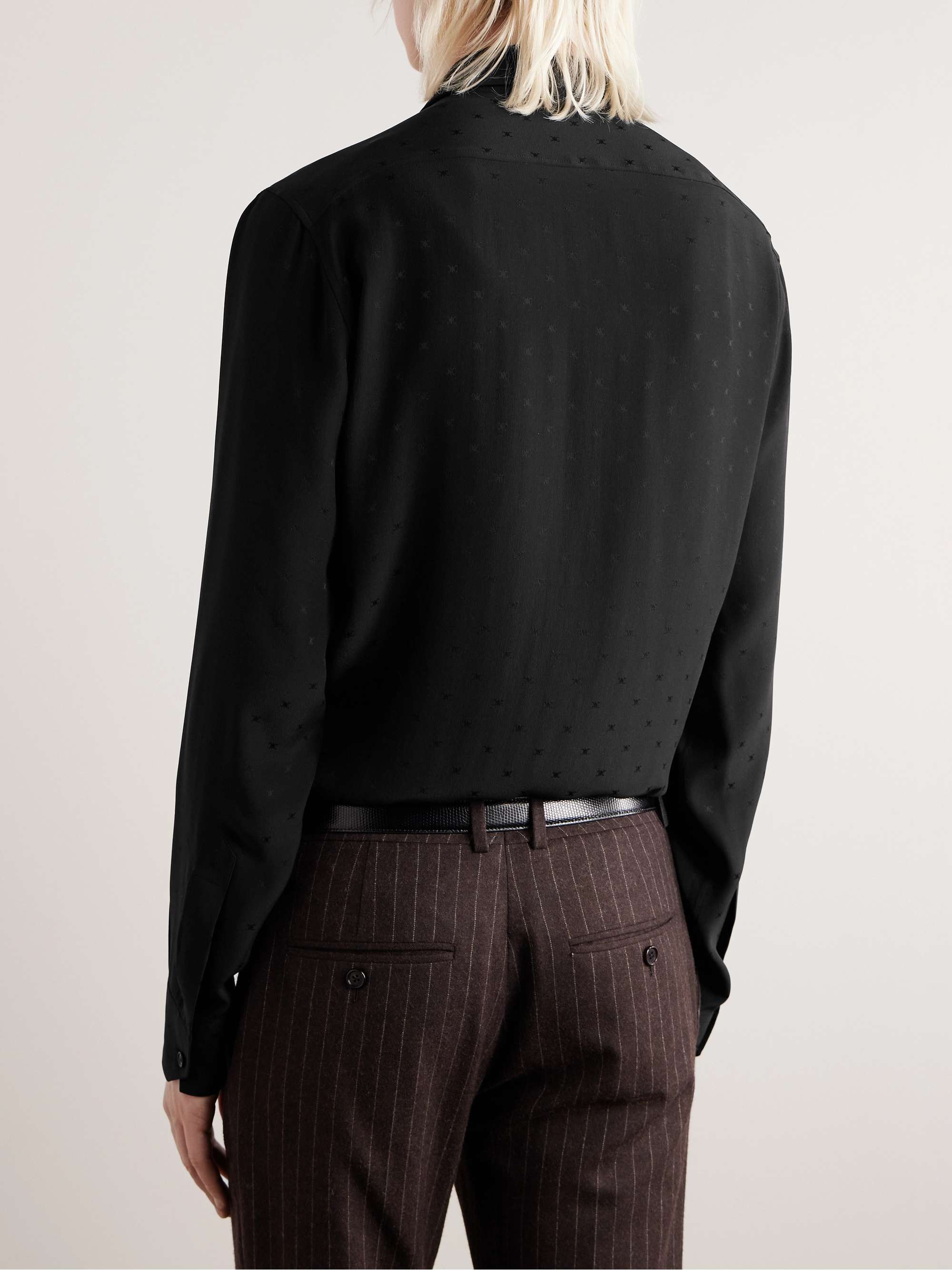Silk-Satin Jacquard Shirt view