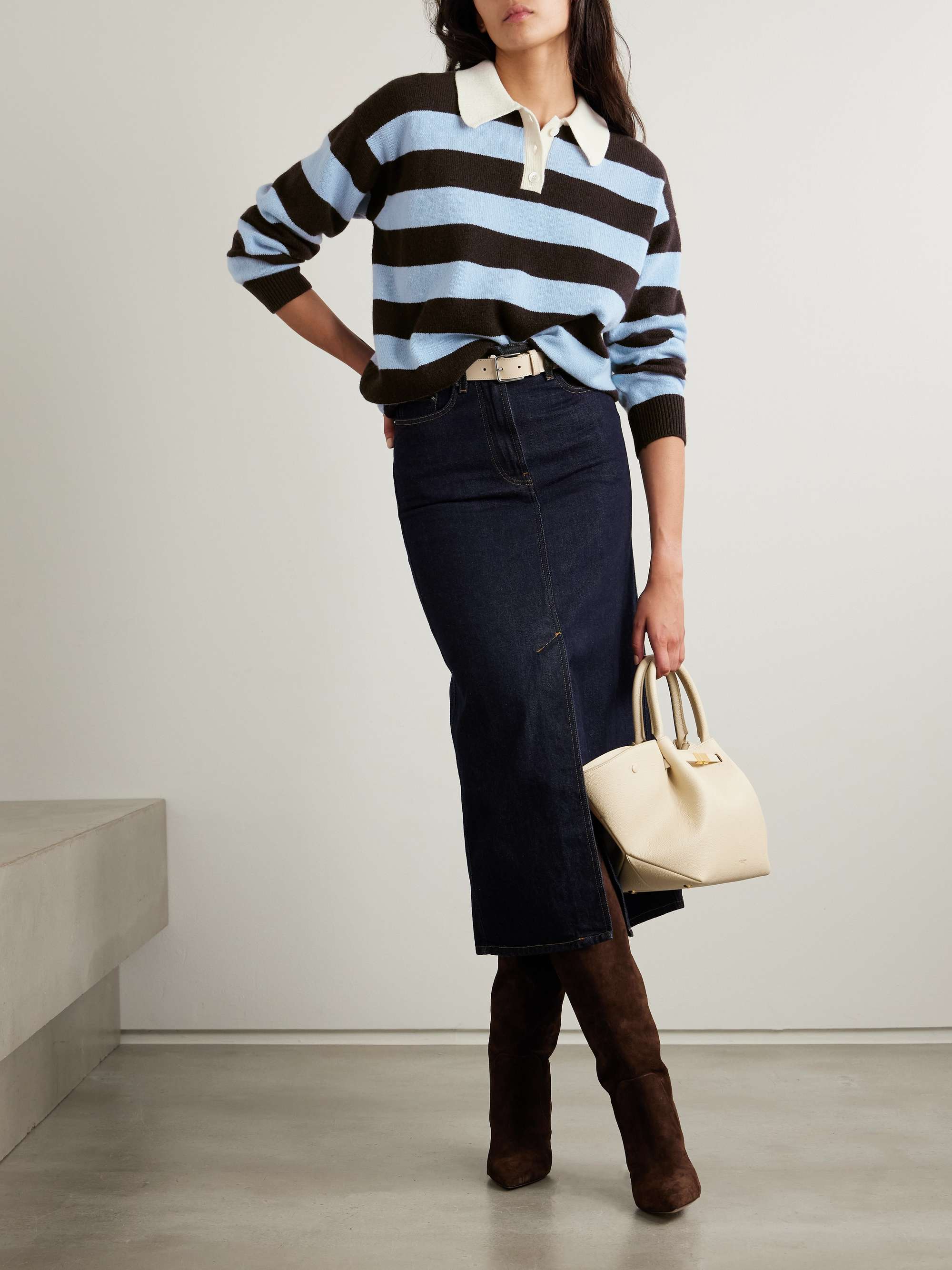 Edith striped wool polo sweater view