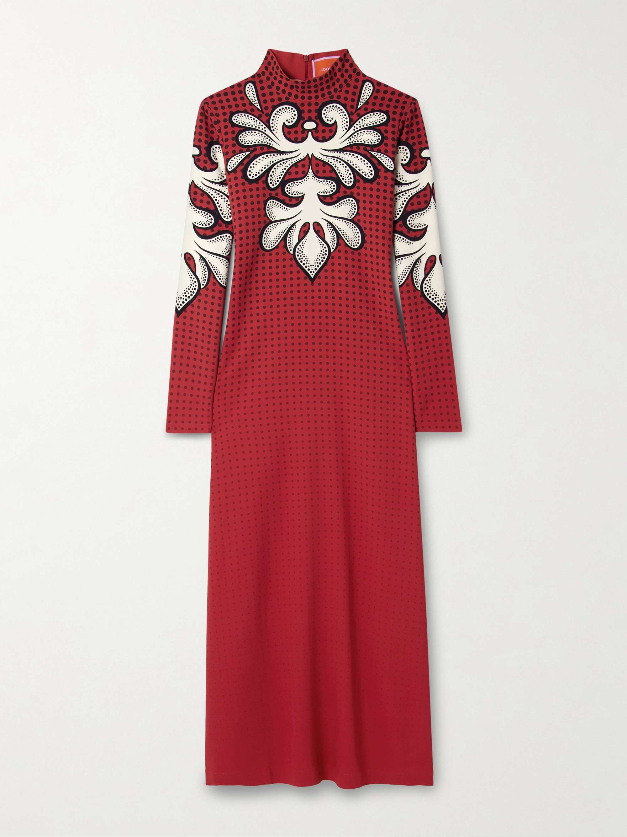 Icon Halle printed crepe turtleneck midi dress view