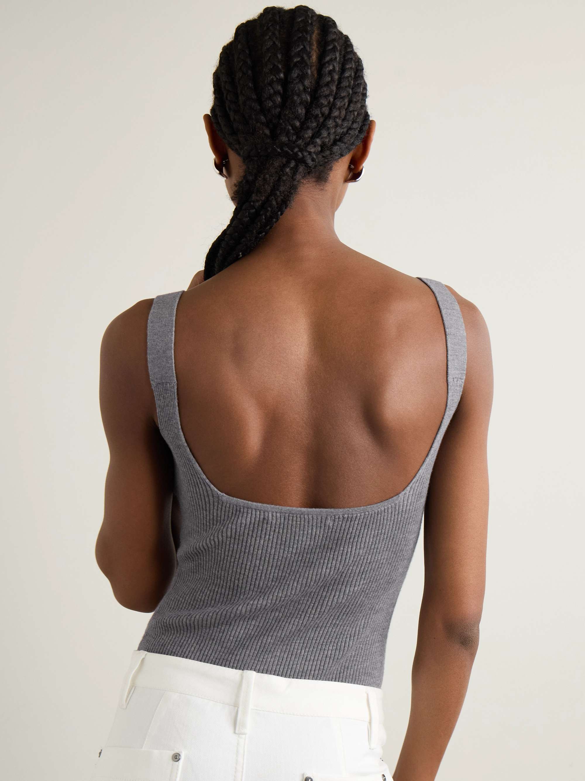 Ribbed merino wool bodysuit view