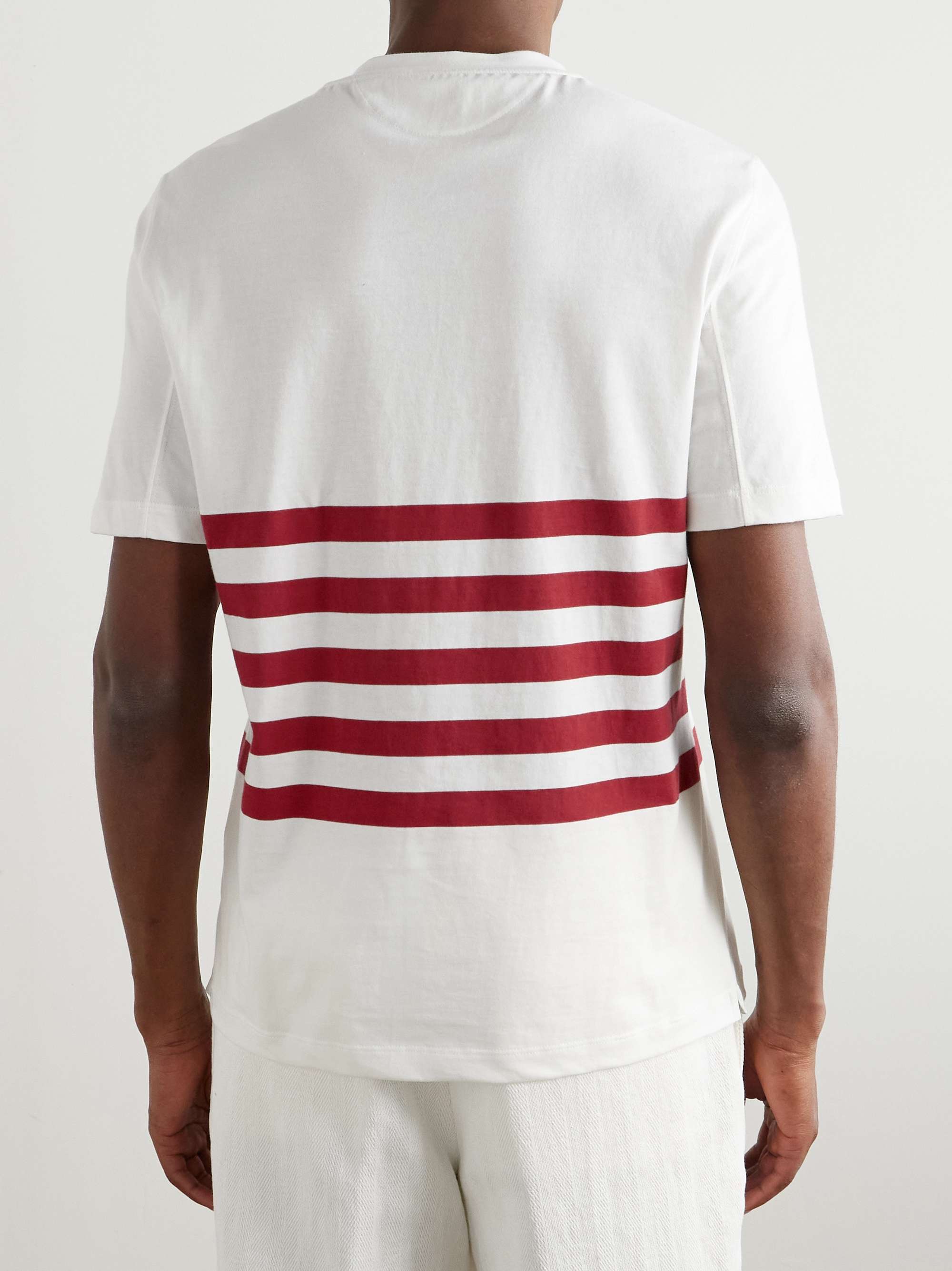 Slim-Fit Striped Cotton-Jersey T-Shirt view