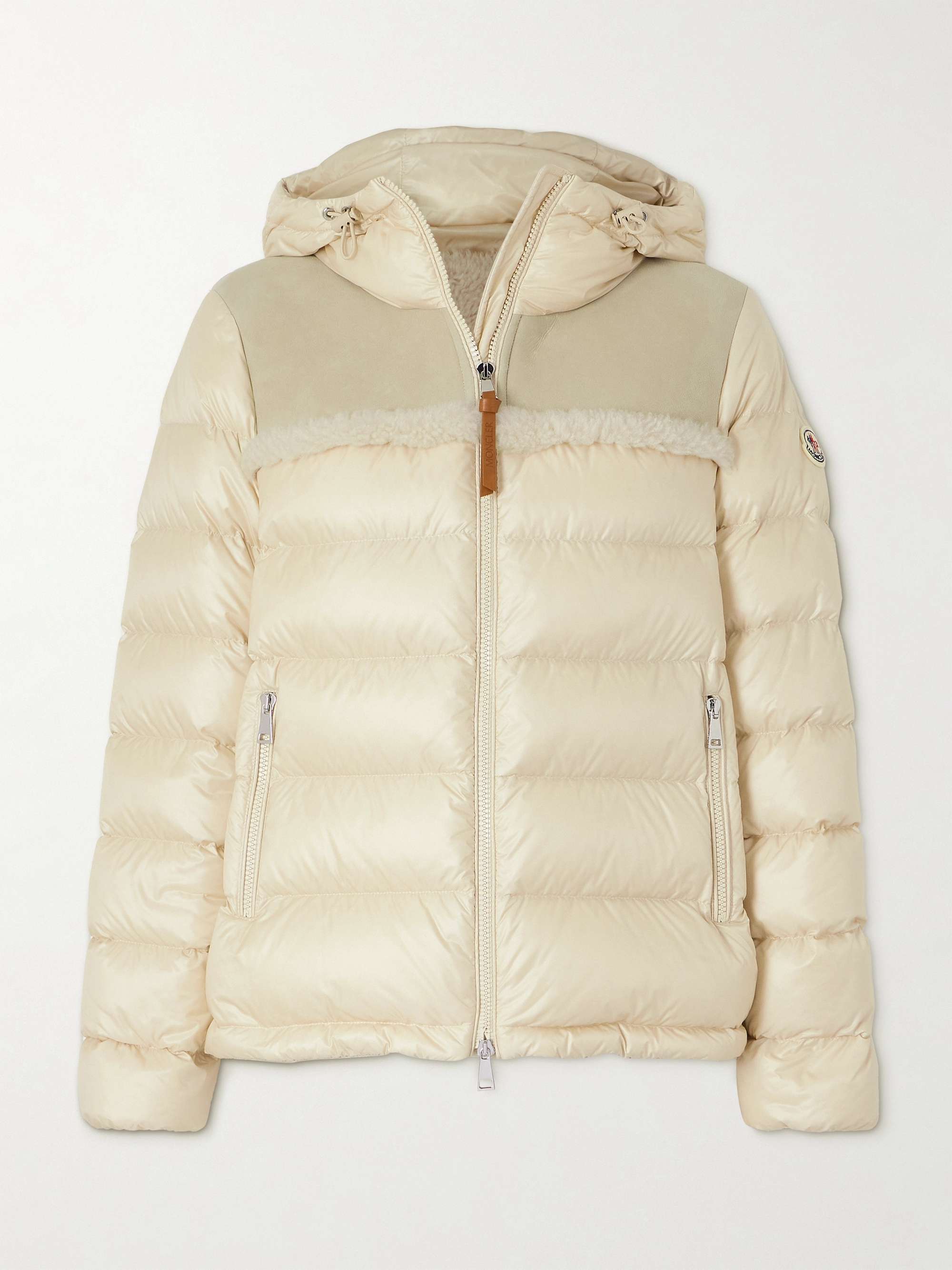 Beauvais shearling-paneled quilted shell hooded down jacket view