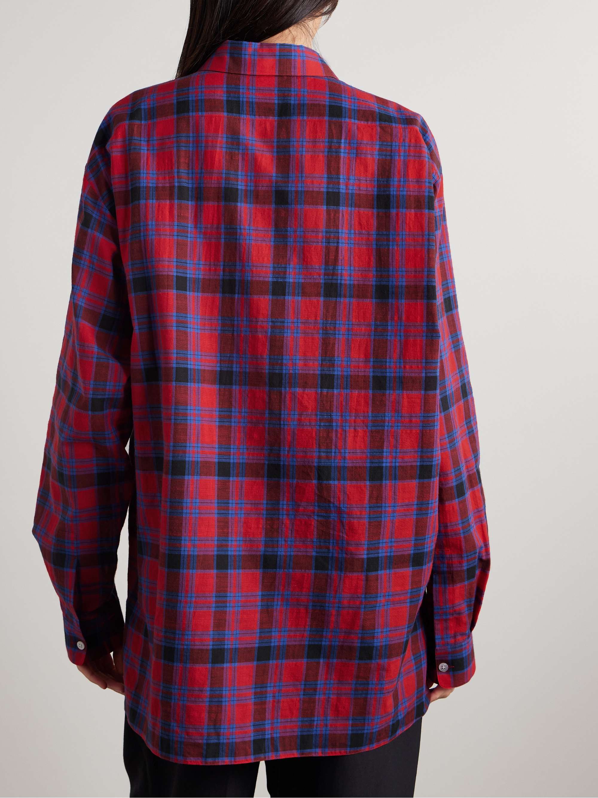 Nesson oversized checked cotton-voile shirt view