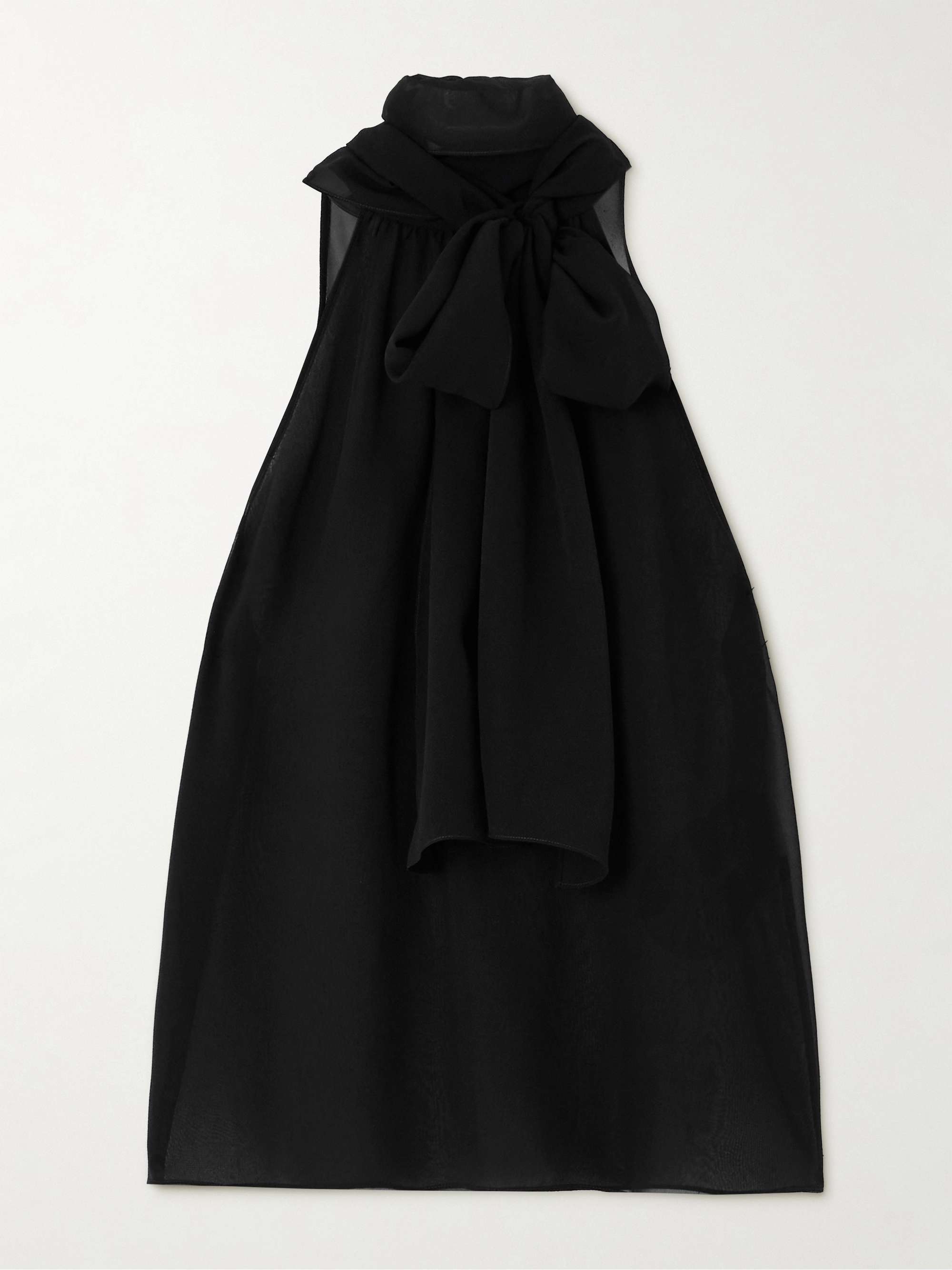 Silk-chiffon halterneck top view