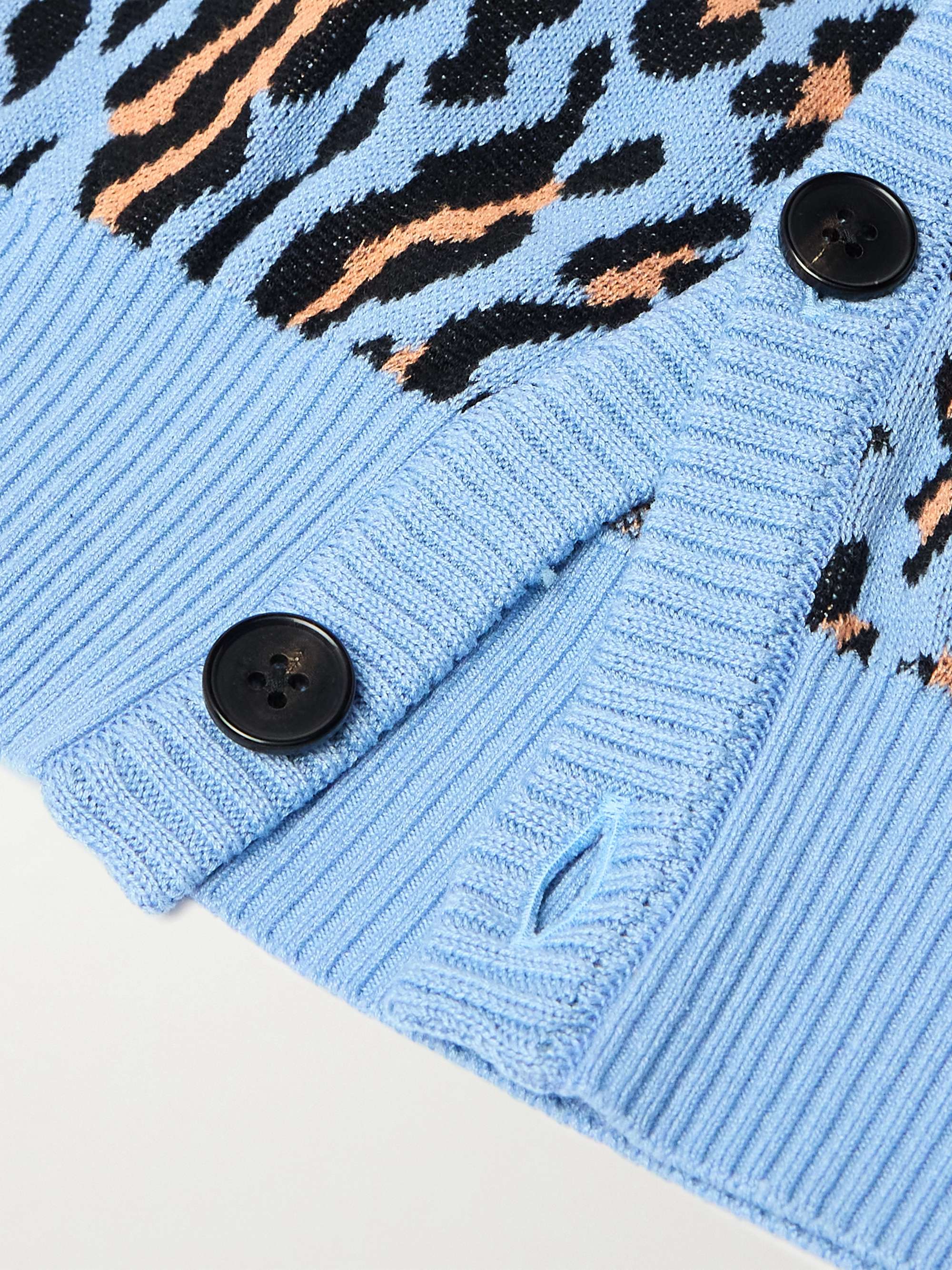 Leopard Cotton-Jacquard Cardigan view