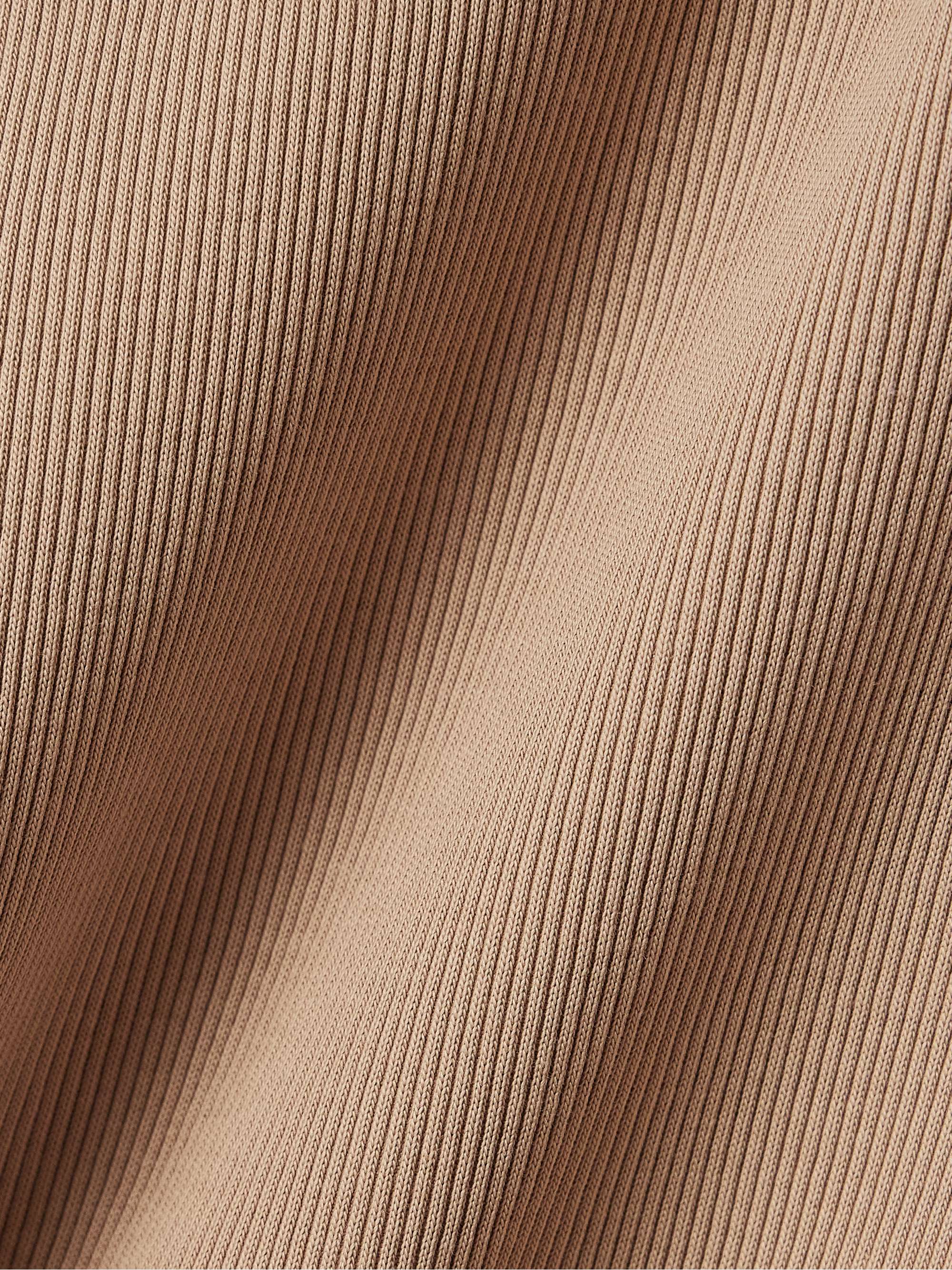 Coralee ribbed Pima cotton-blend jersey and poplin top view