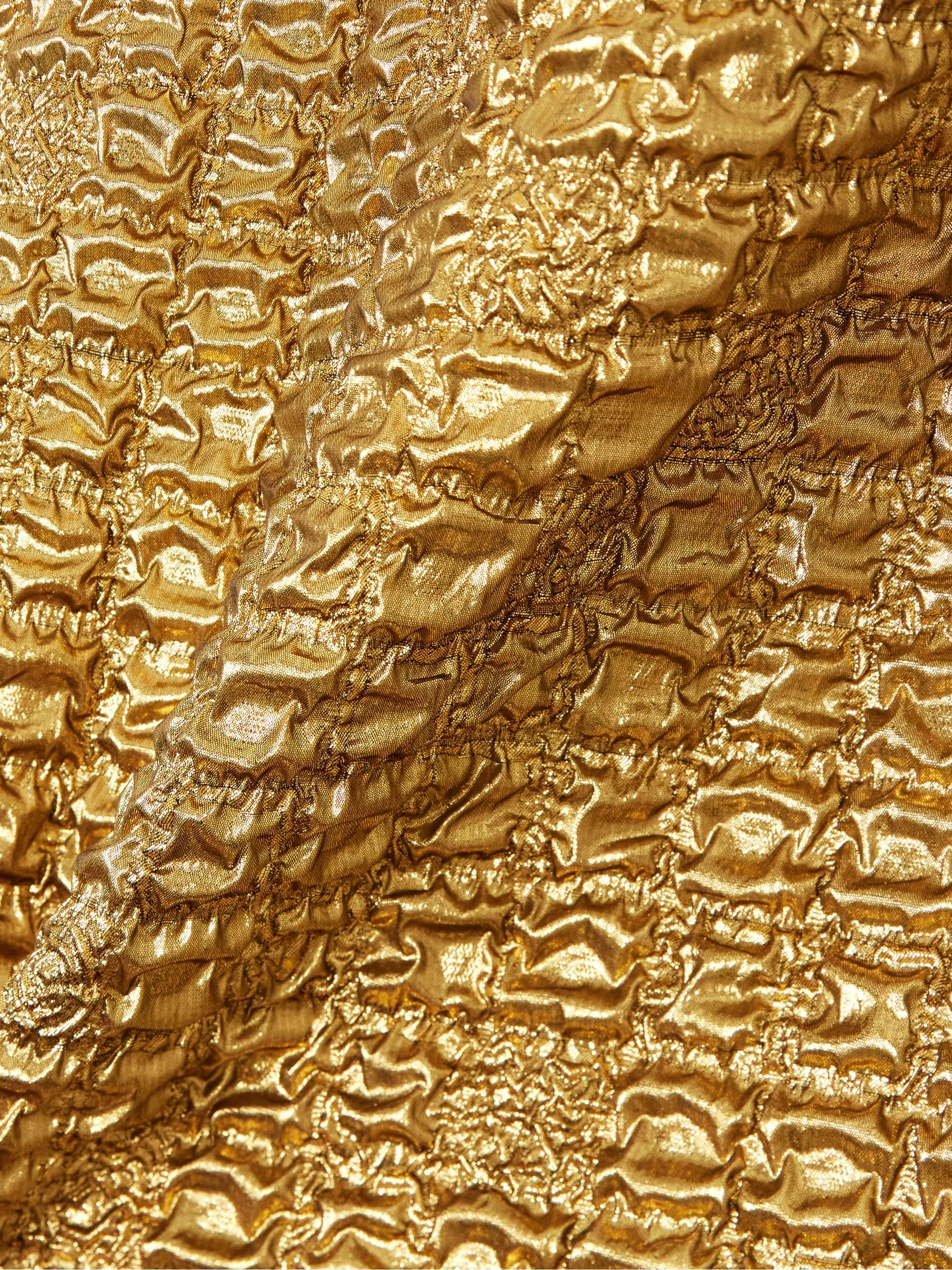 Off-the-shoulder metallic-cloqué gown view
