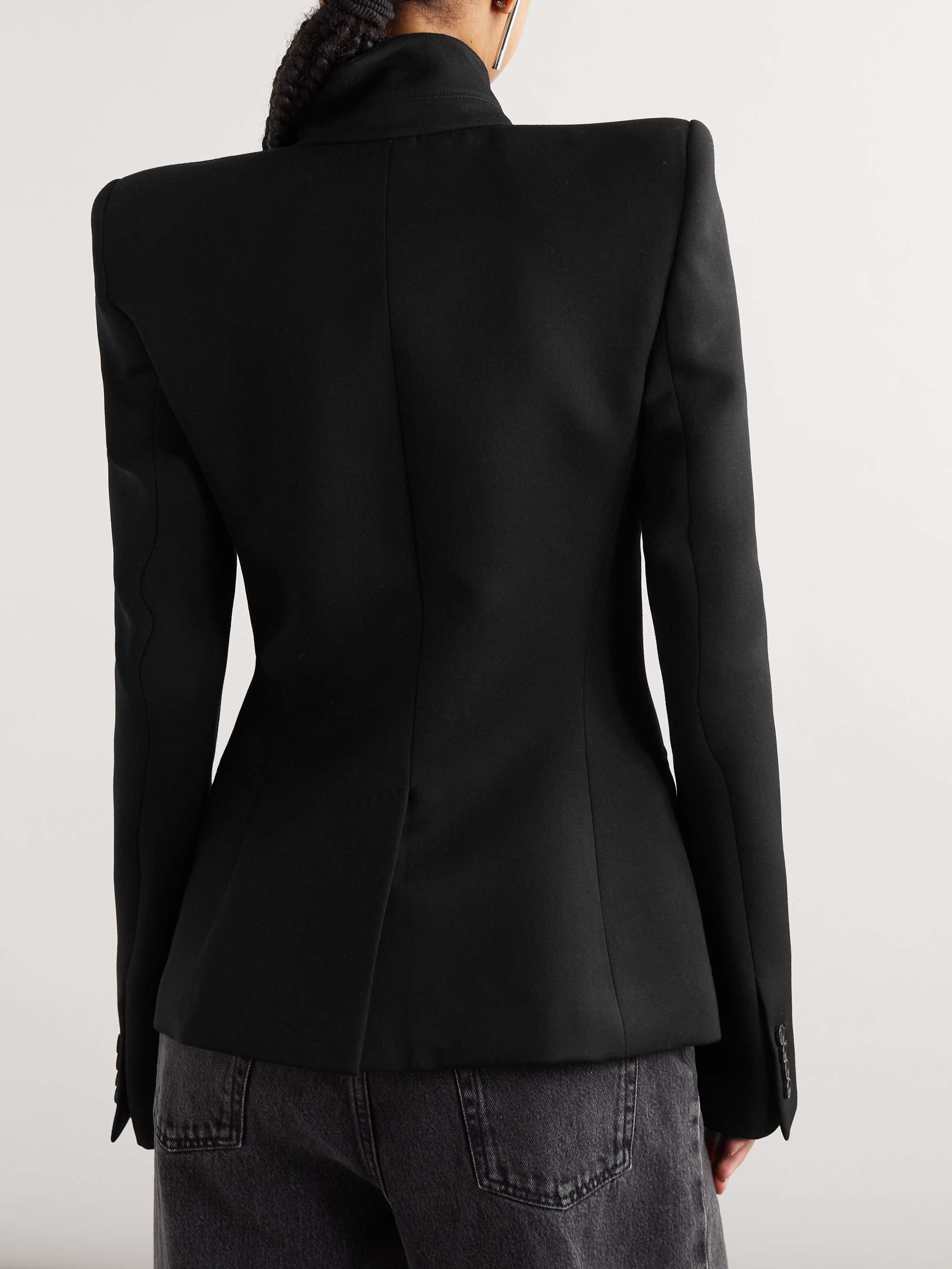 Asymmetric wool blazer view
