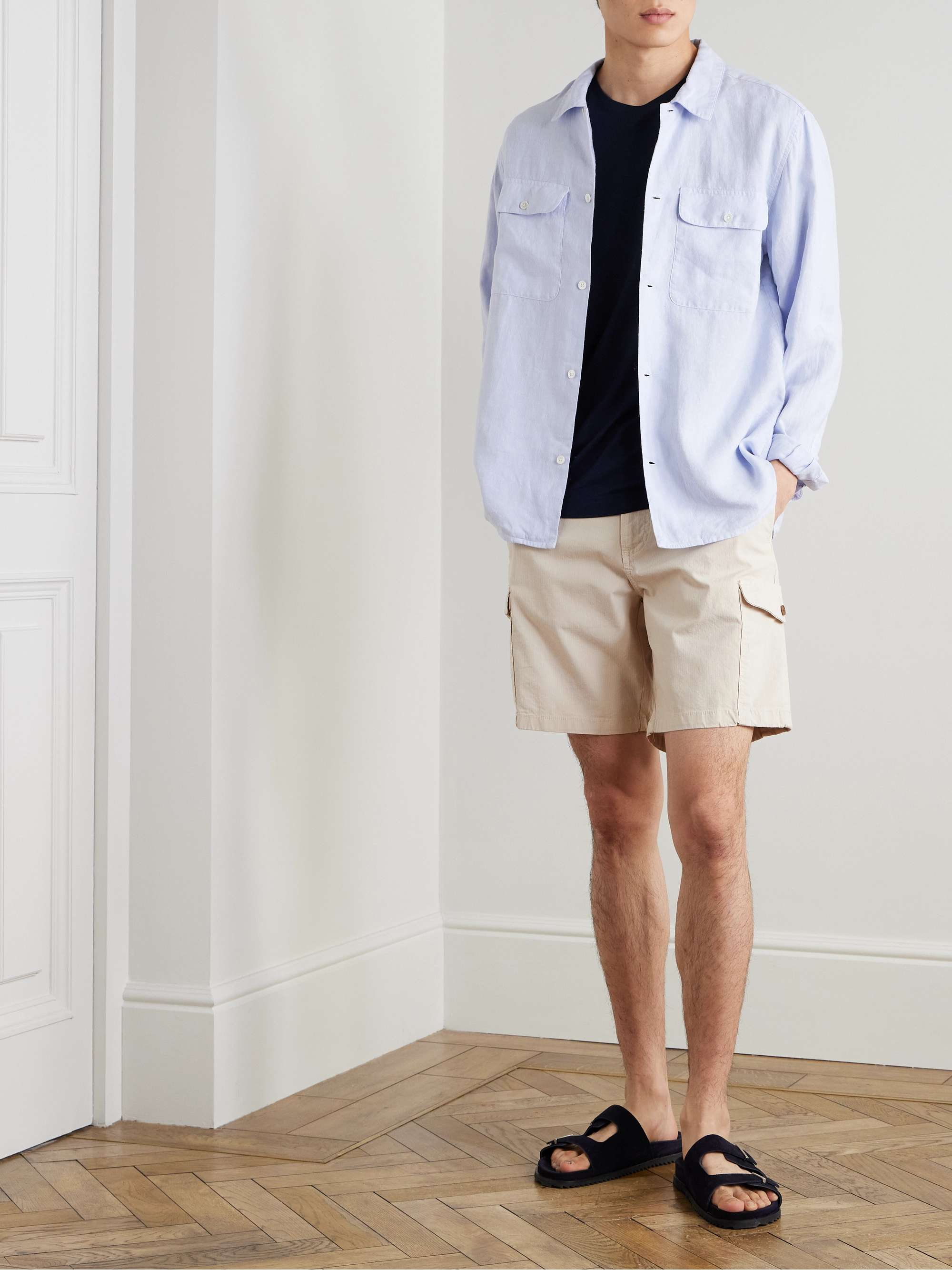 Straight-Leg Cotton Blend-Ripstop Shorts view