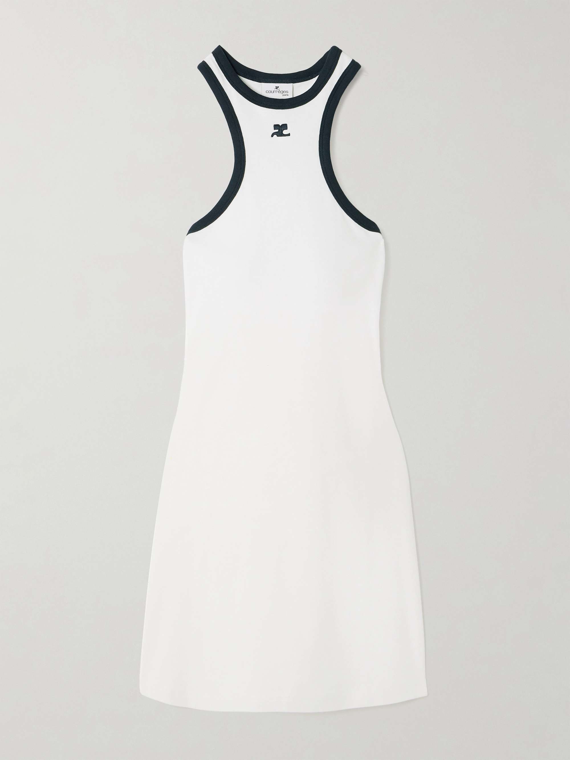 Embroidered cotton-jersey mini dress view