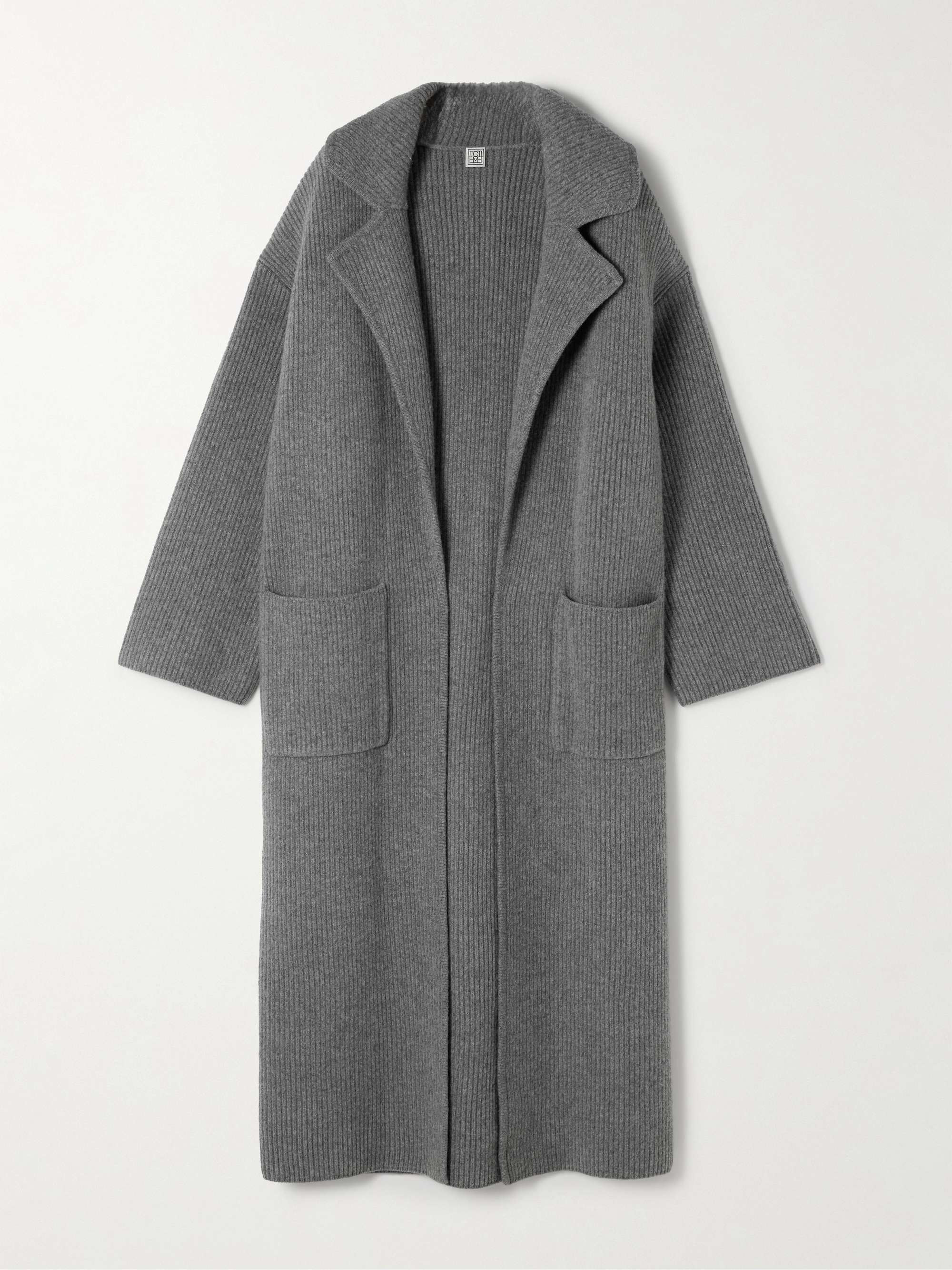 Ribbed wool-blend coat view