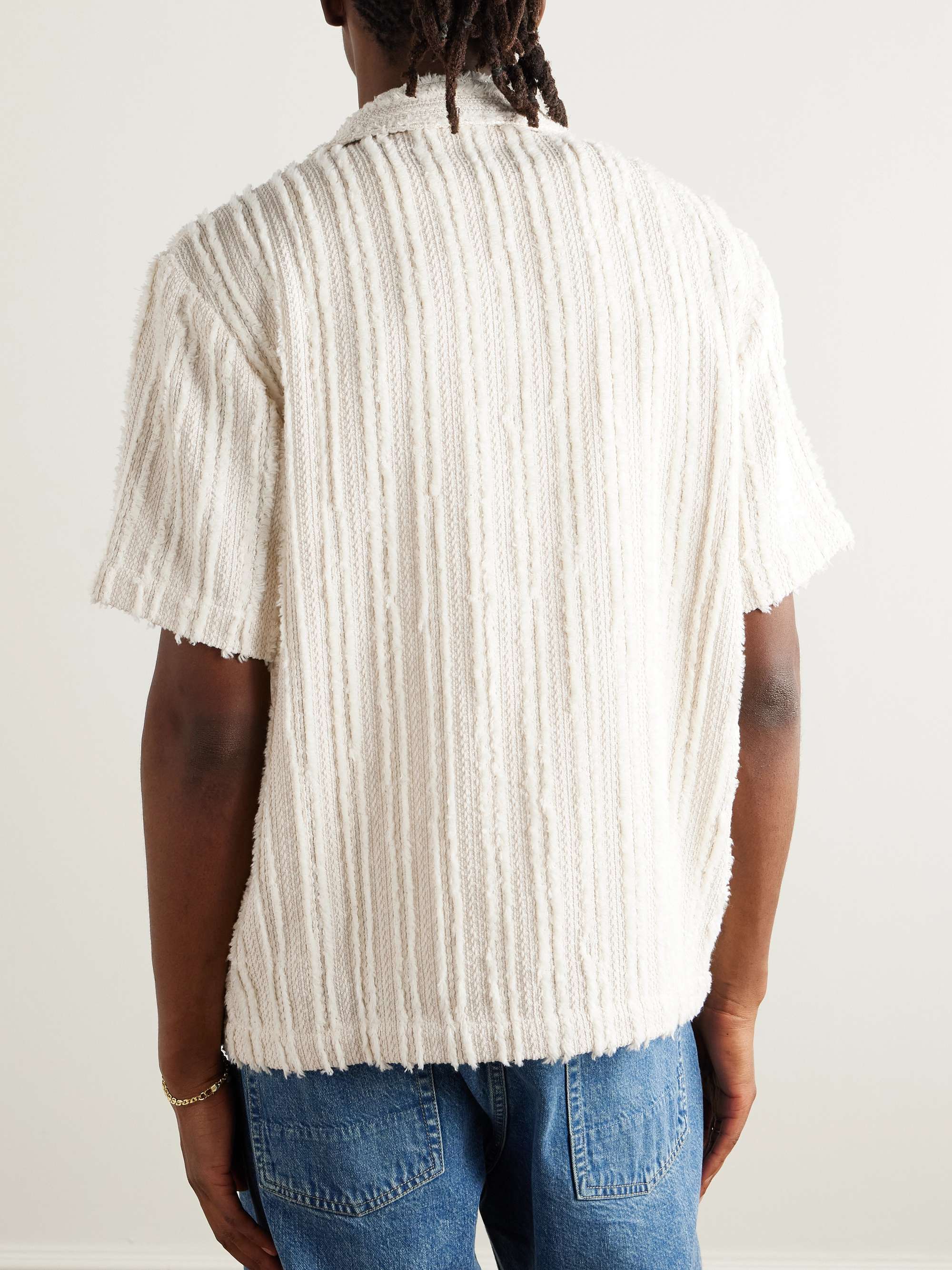 Noam Convertible-Collar Striped Bouclé Shirt view