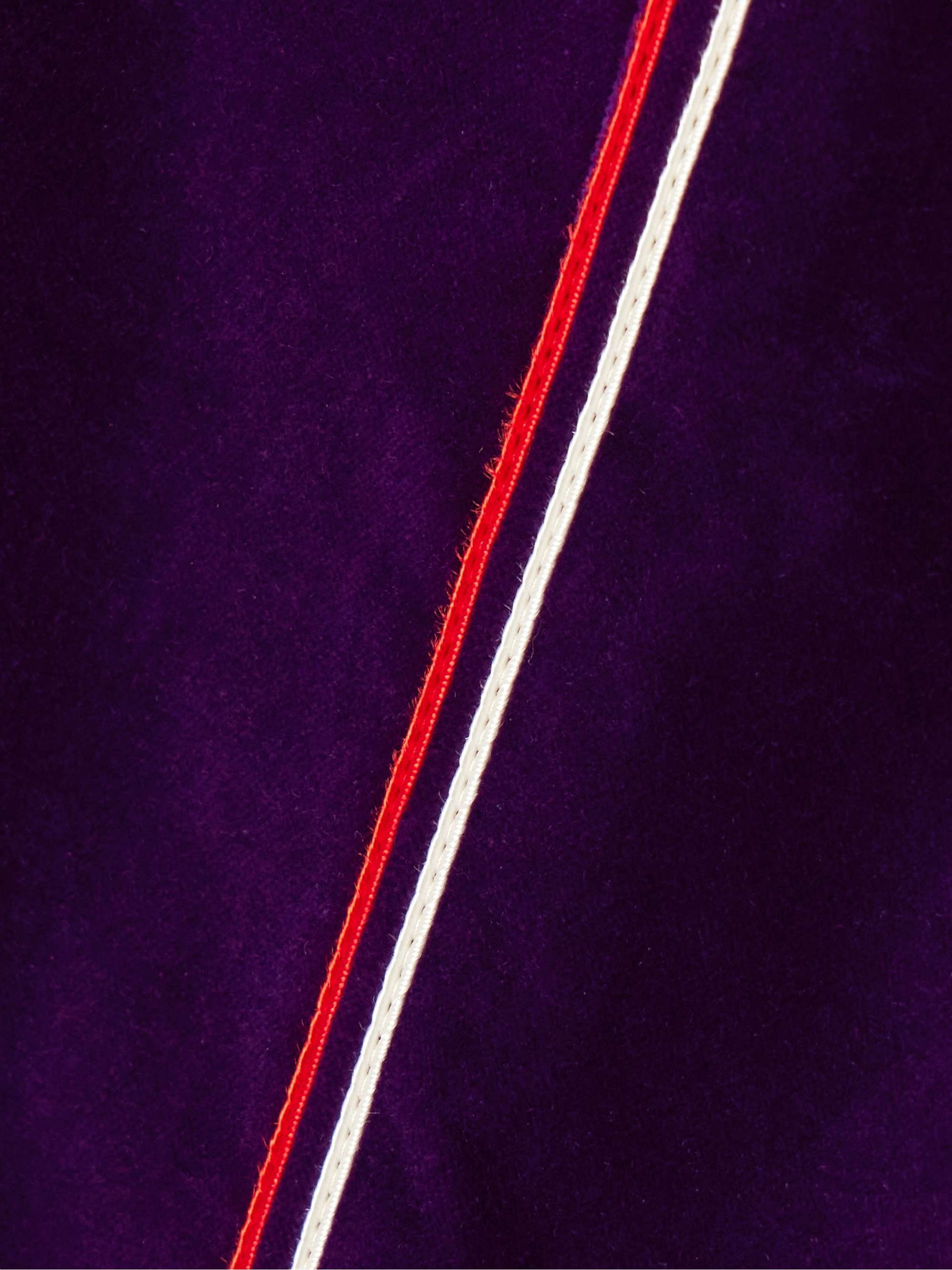 Showcase striped cotton-velvet straight-leg pants view