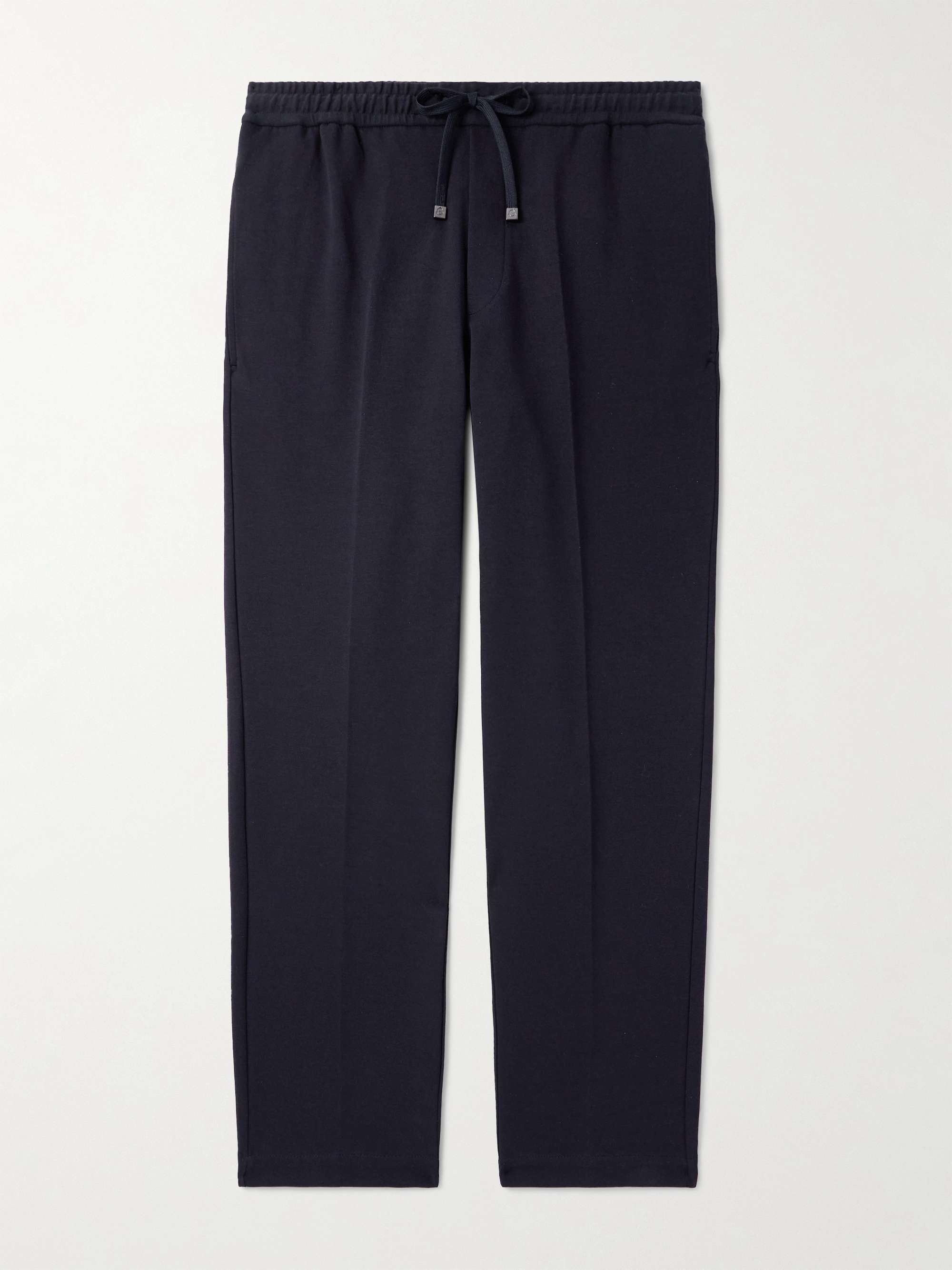 Straight-Leg Logo-Appliquéd Cotton-Blend Jersey Sweatpants view