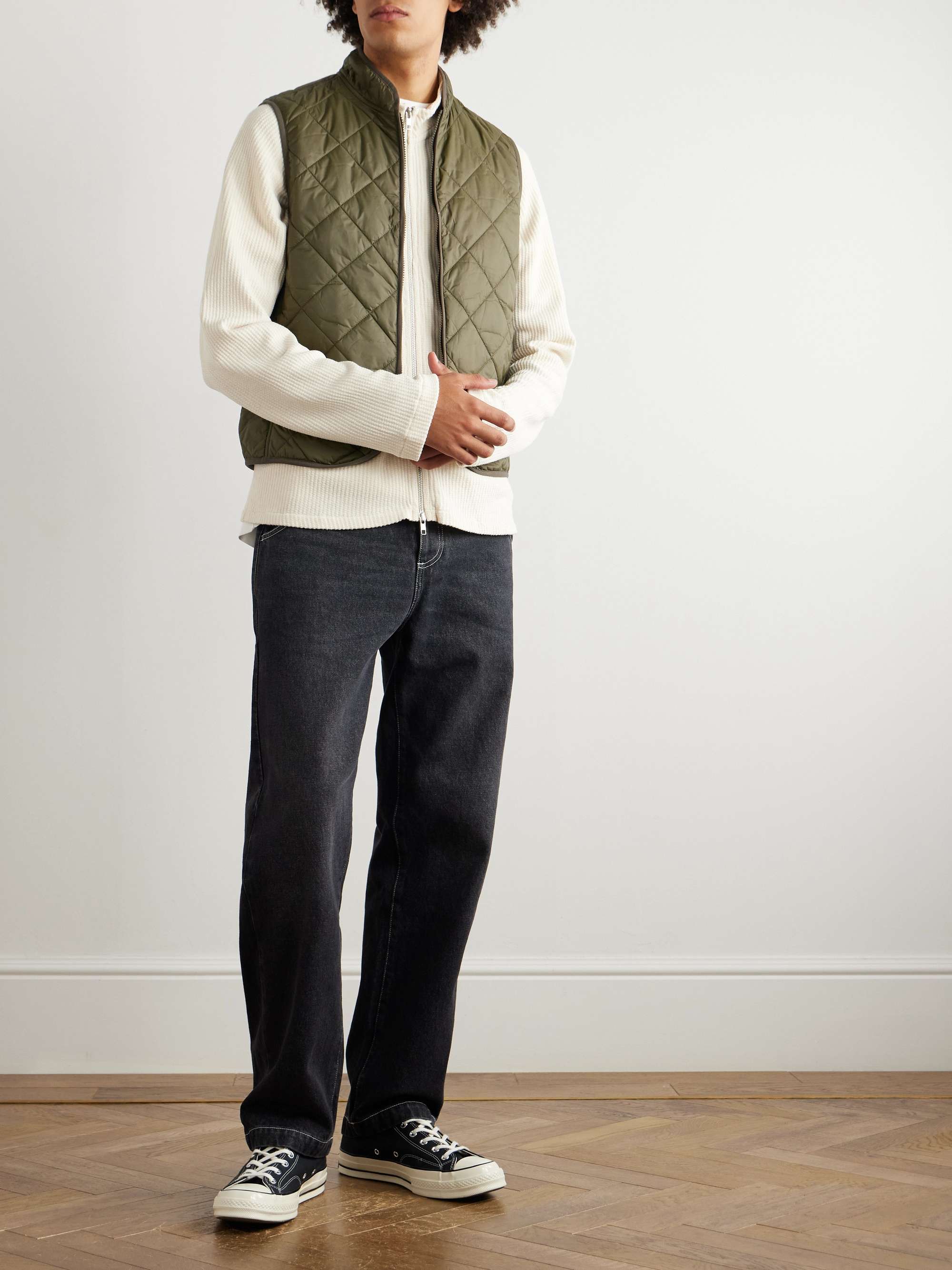 Logo-Embroidered Quilted Shell Gilet view