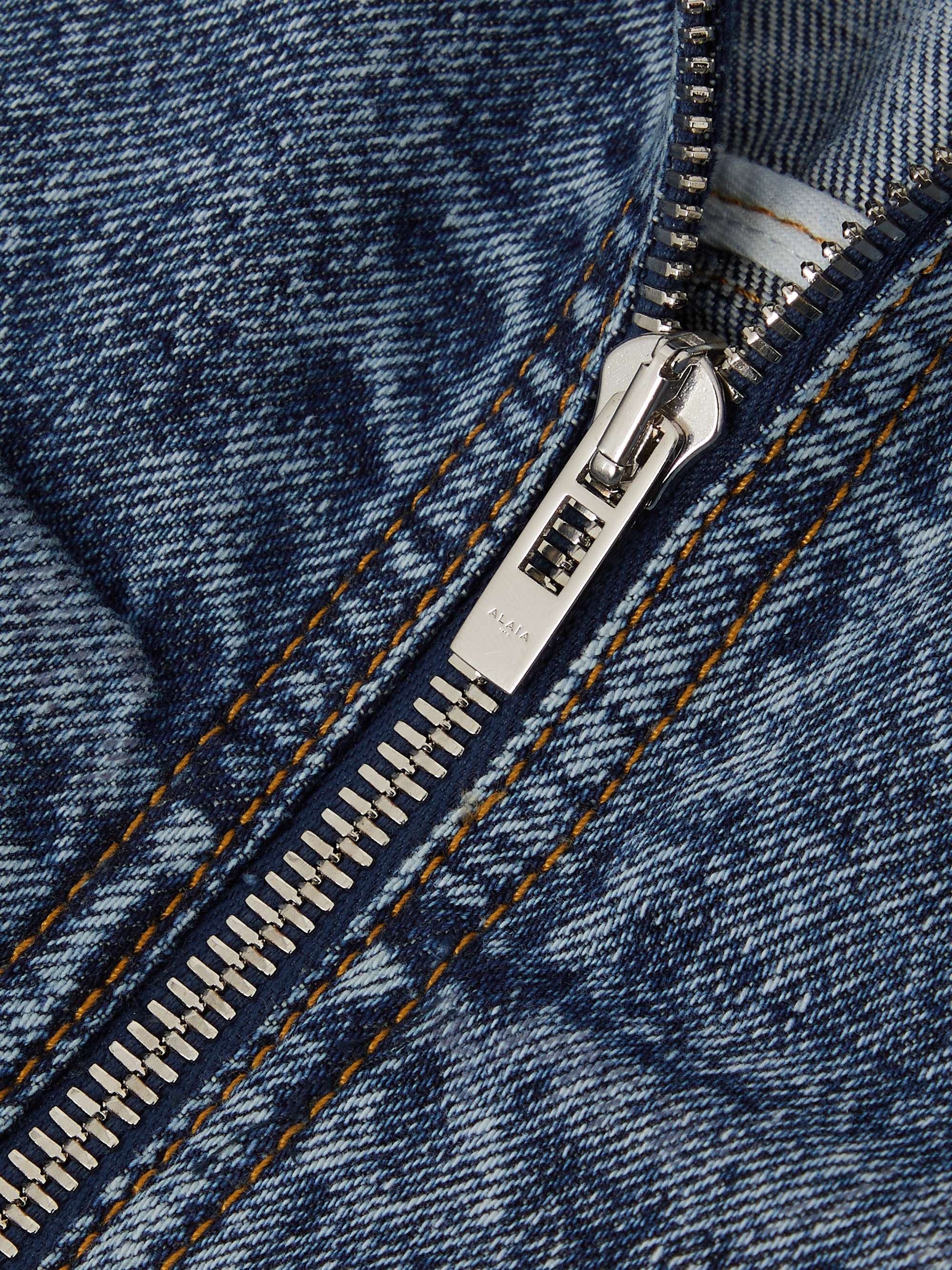 Paneled denim jacket view
