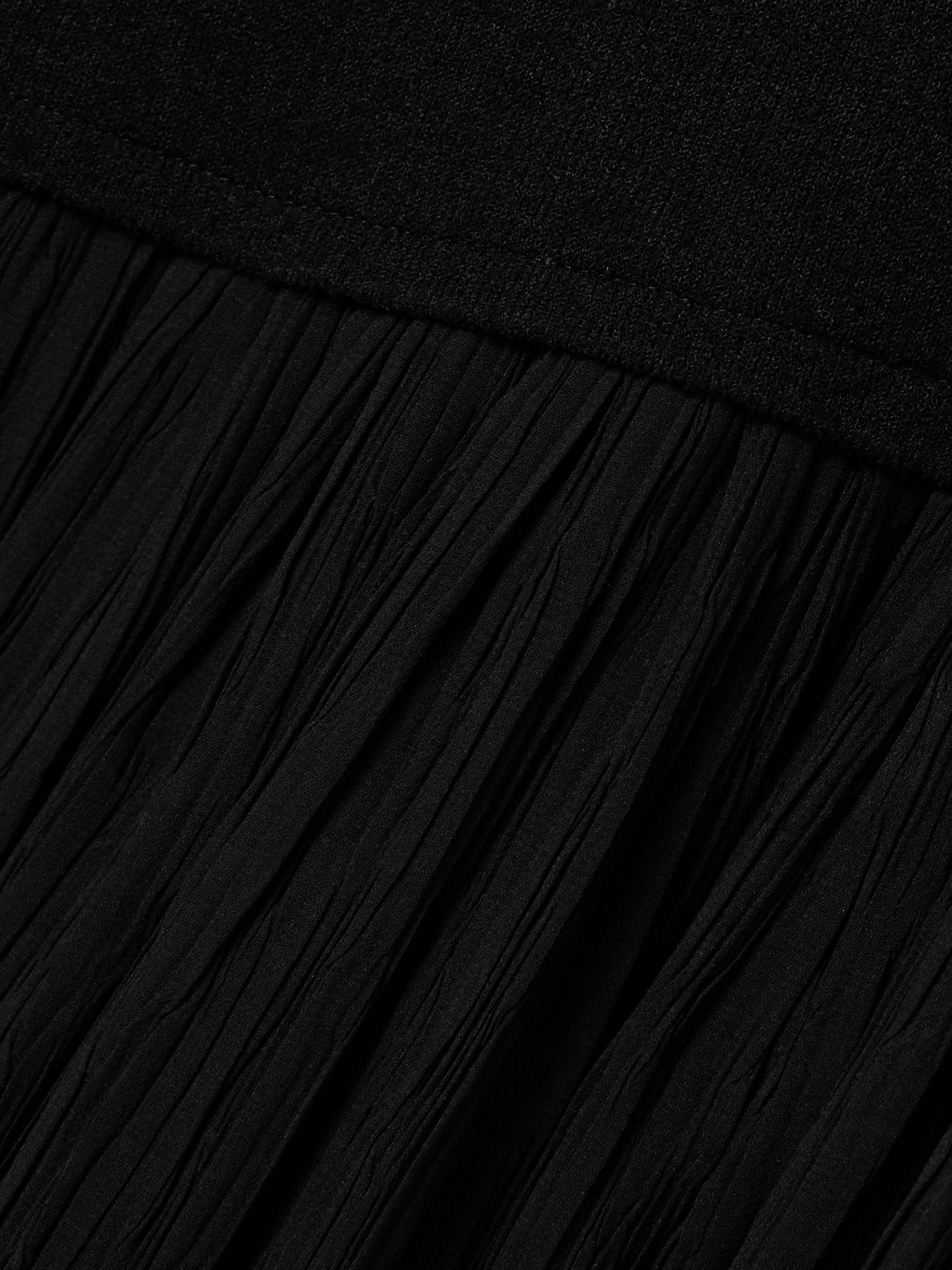 Cora one-shoulder stretch-knit and pleated crepon maxi dress view