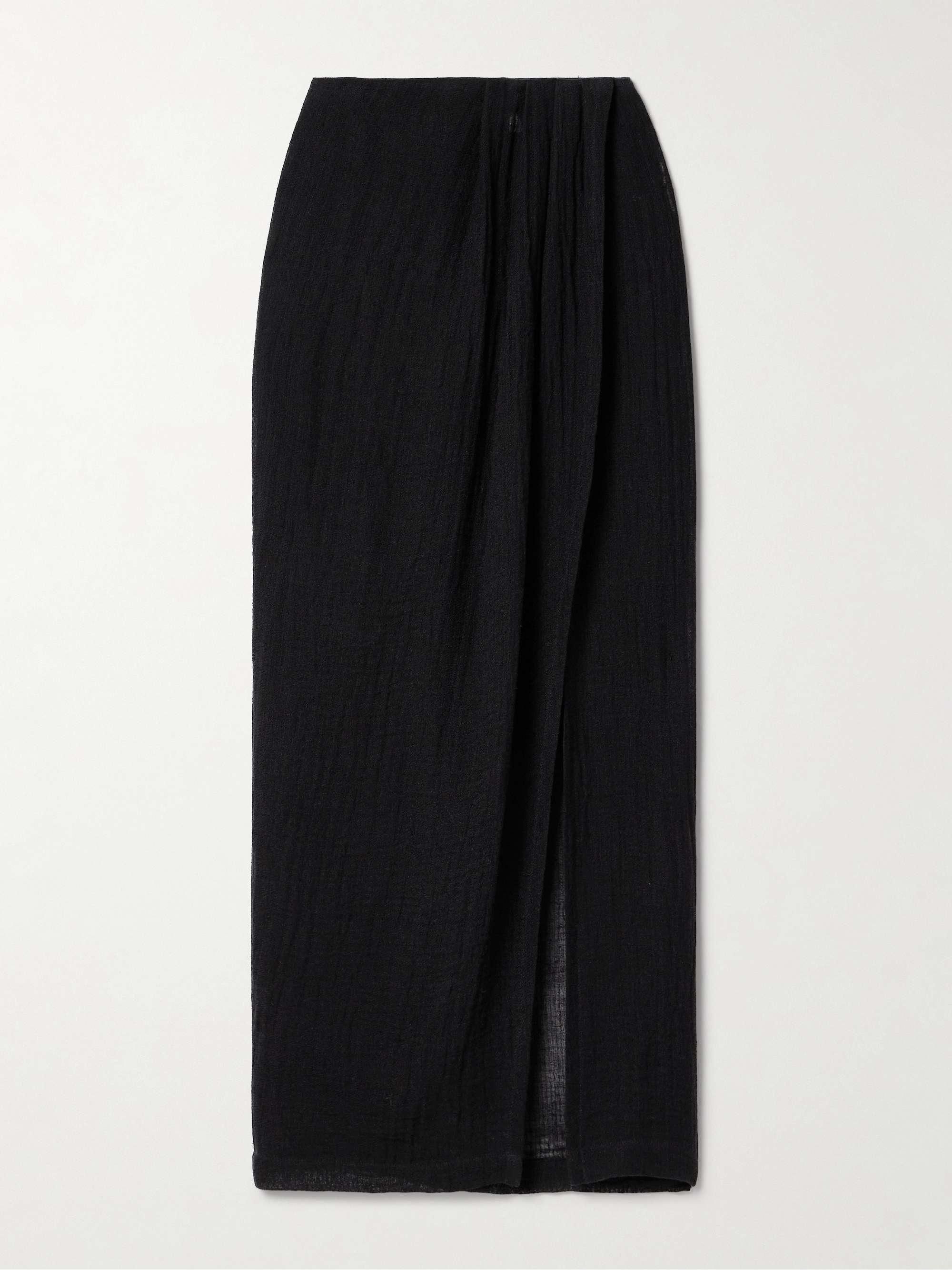 Crinkled linen-blend gauze maxi skirt view
