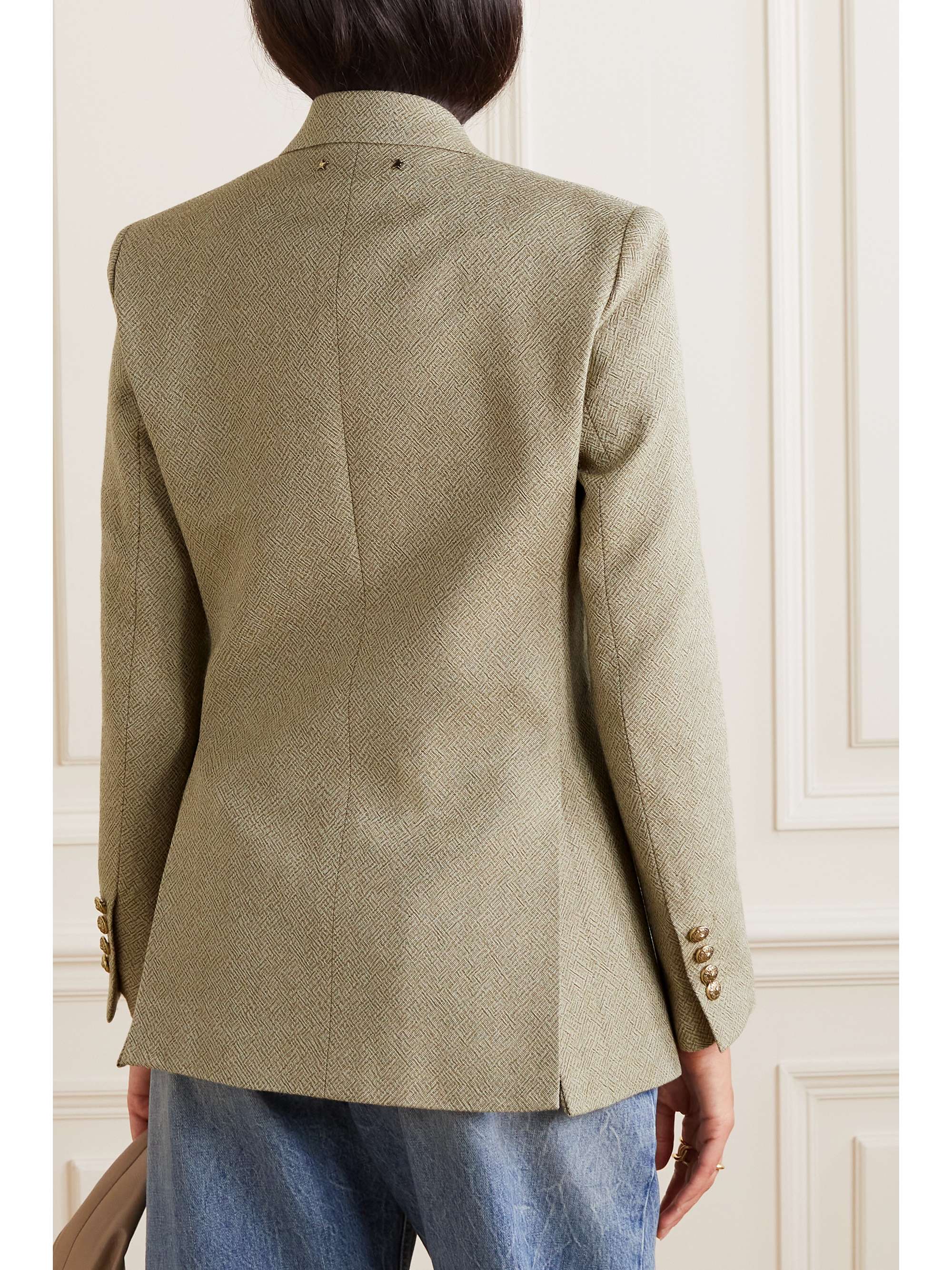 Journey double-breasted wool-jacquard blazer view