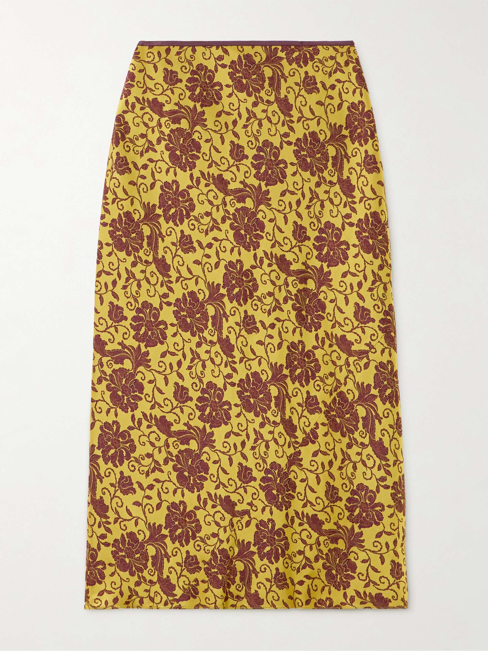 Satin-jacquard midi skirt view