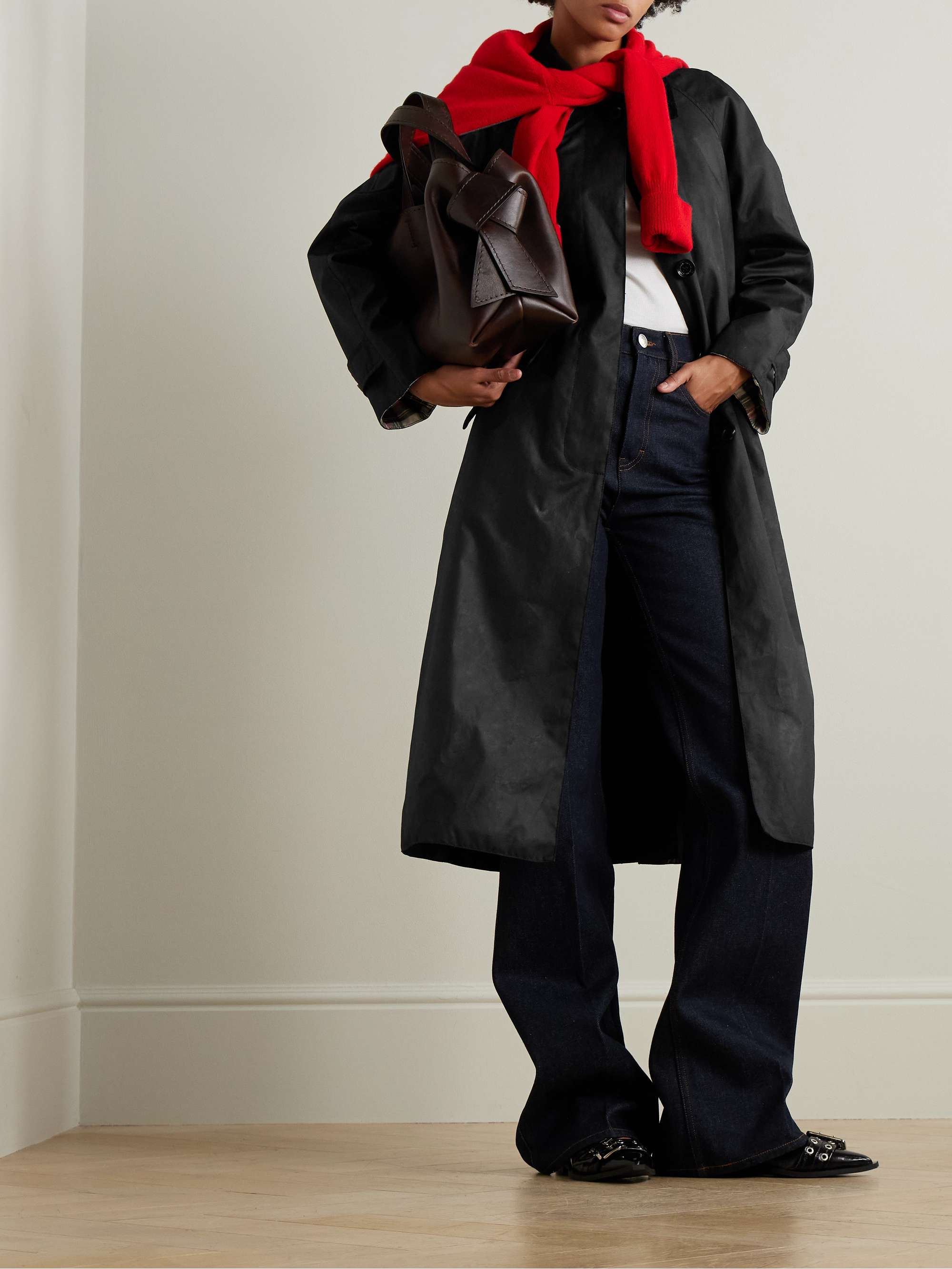 + ALEXACHUNG Dorothy cotton-corduroy trimmed waxed-cotton coat view