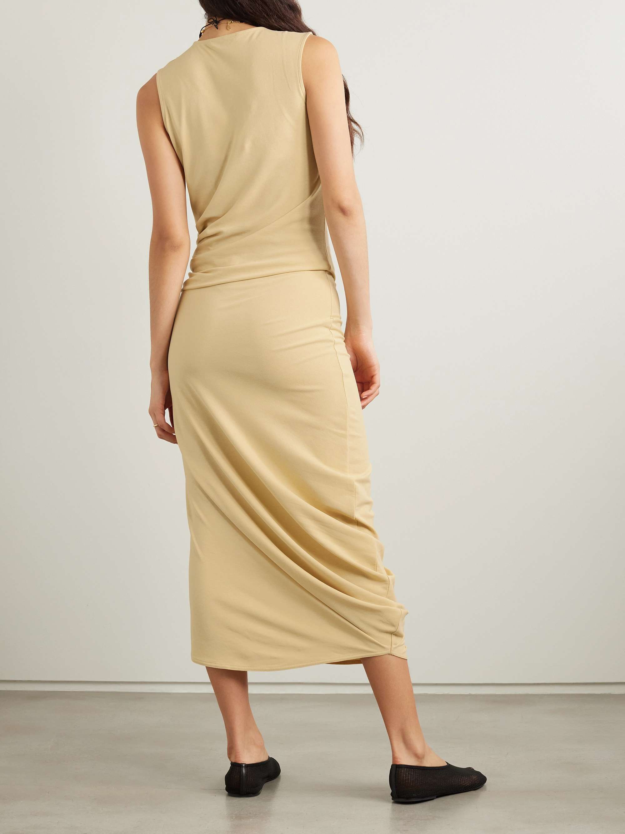 Twisted cotton-jersey midi dress view