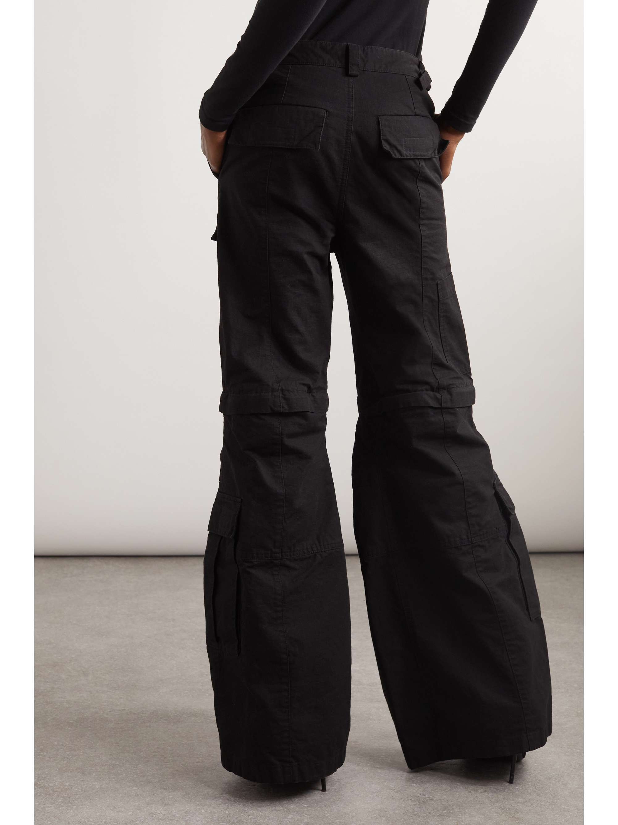 Paneled cotton-ripstop cargo pants view