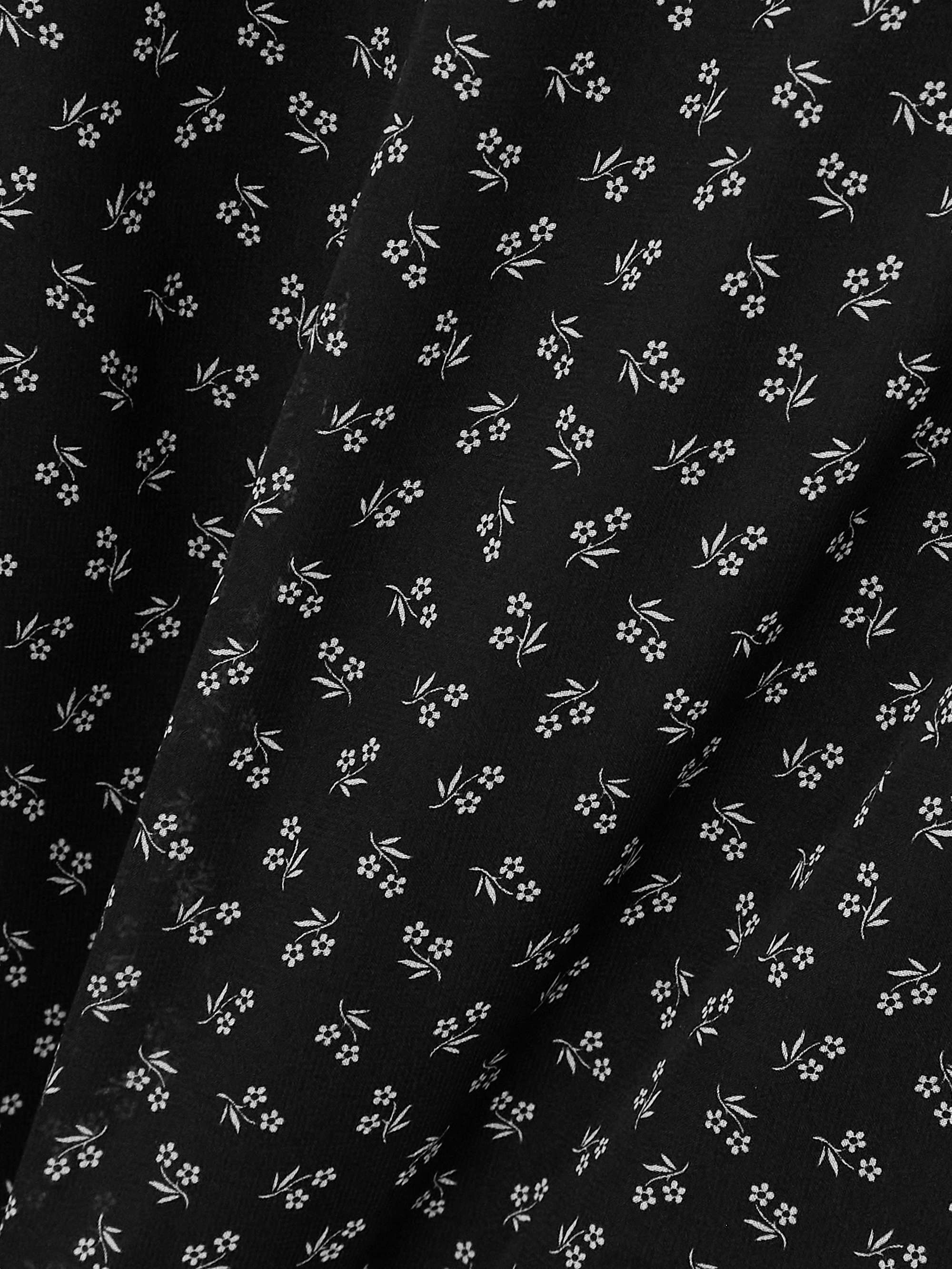 Floral-print silk-georgette midi skirt view