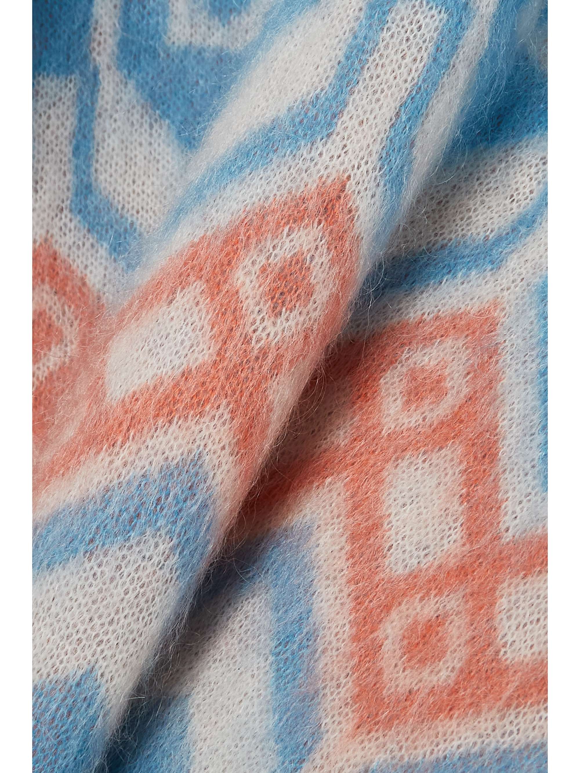 Jacquard-knit mohair-blend turtleneck sweater view