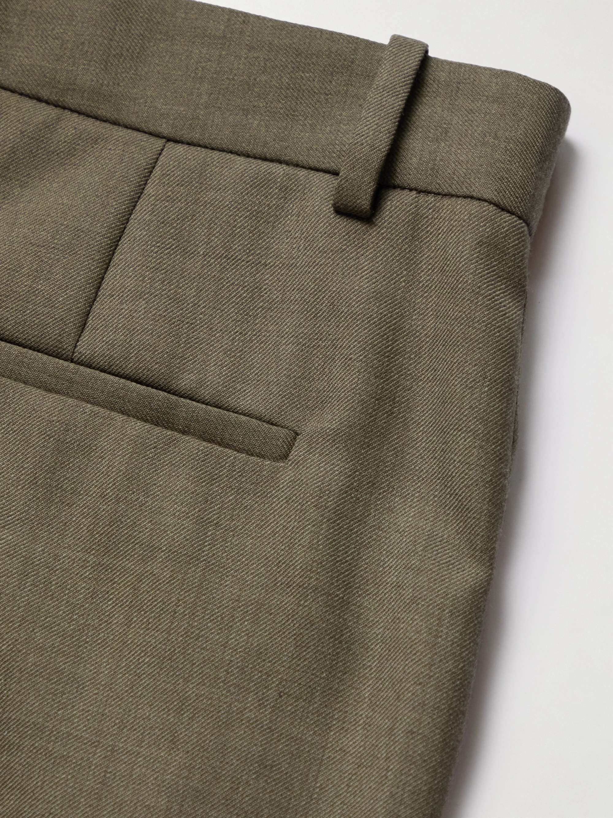 Bootcut Pleated Wool-Twill Suit Trousers view