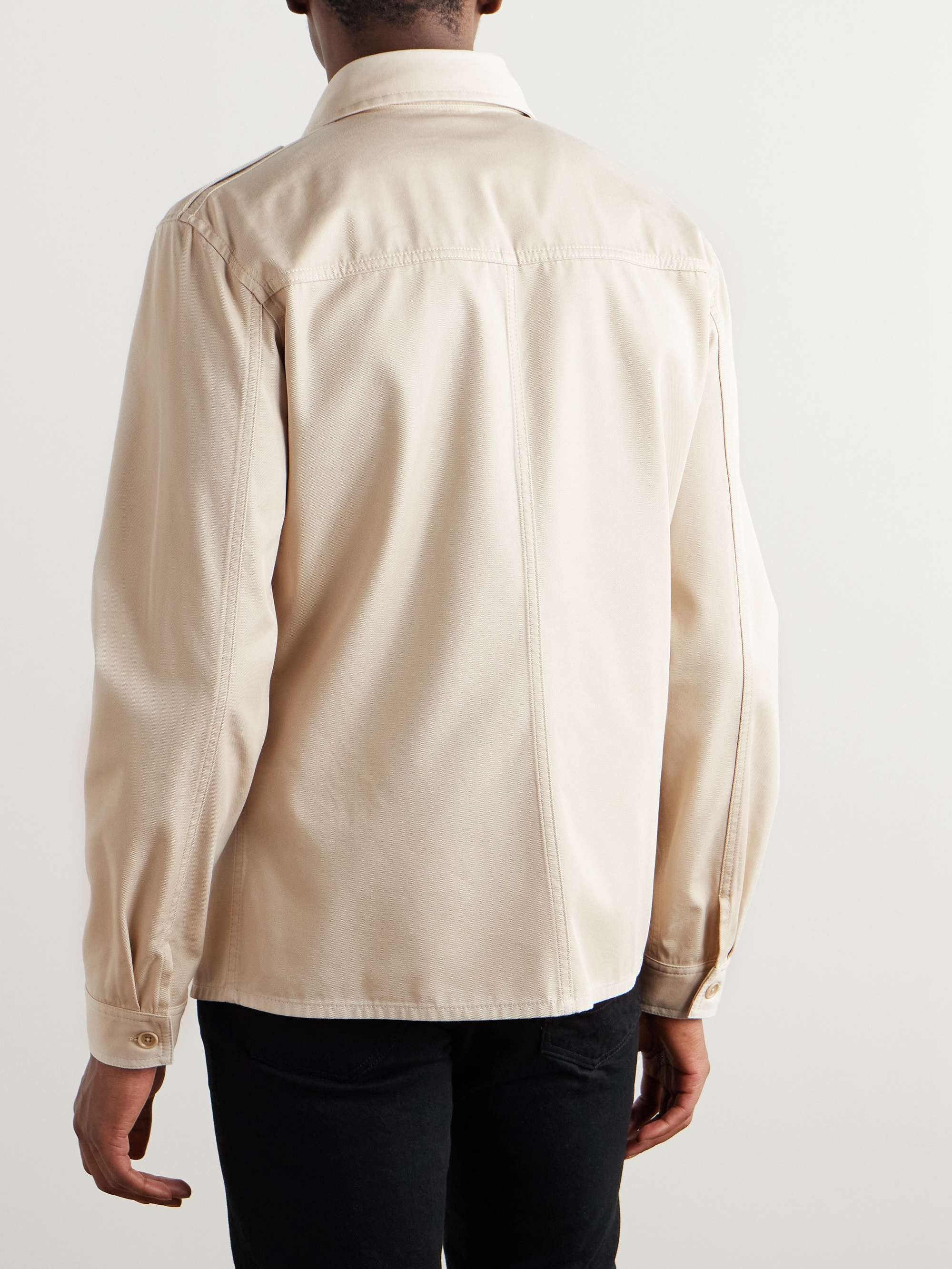 Cotton and Silk-Blend Twill Overshirt view
