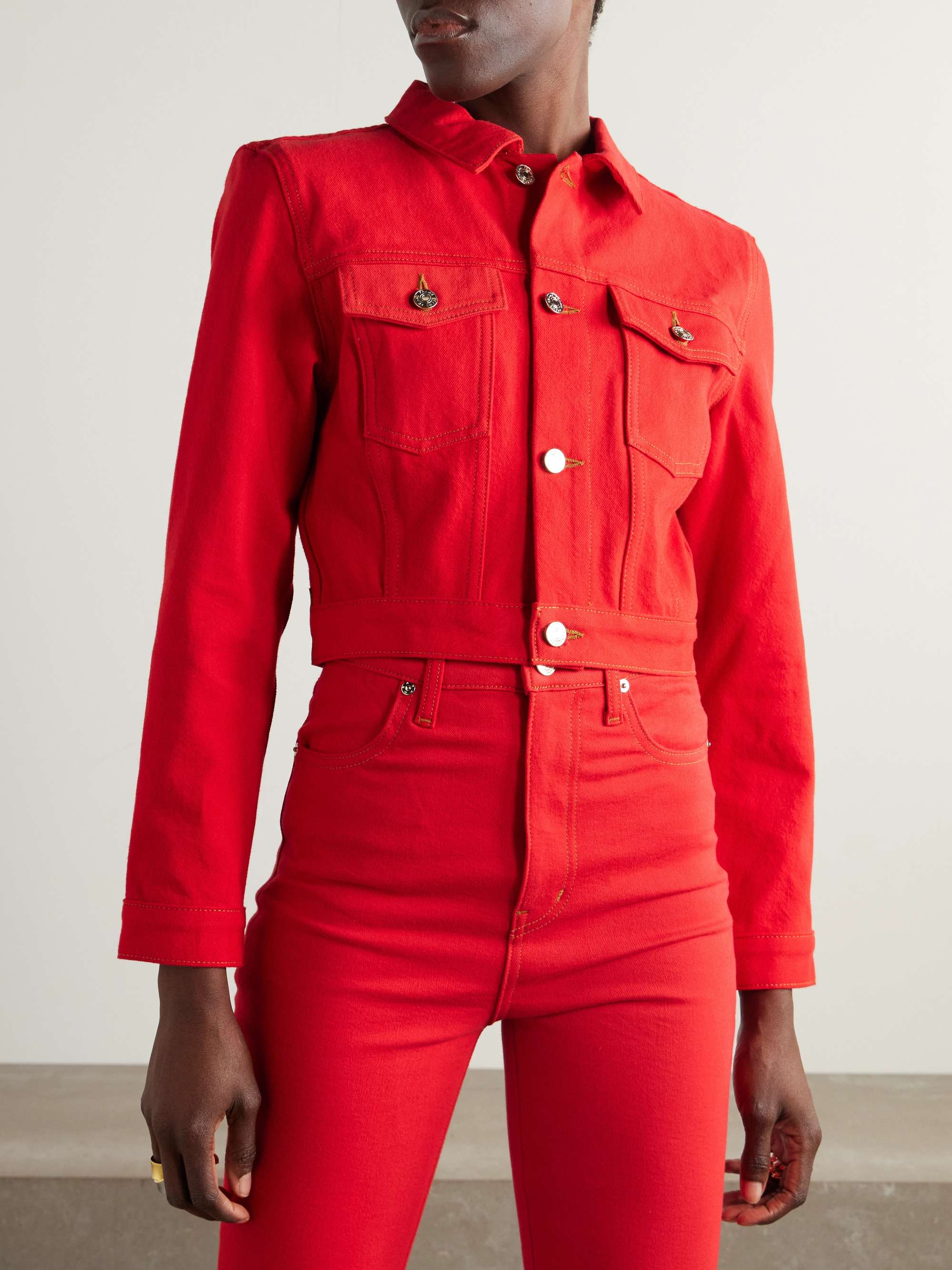 + Carolina Herrera cropped denim jacket view