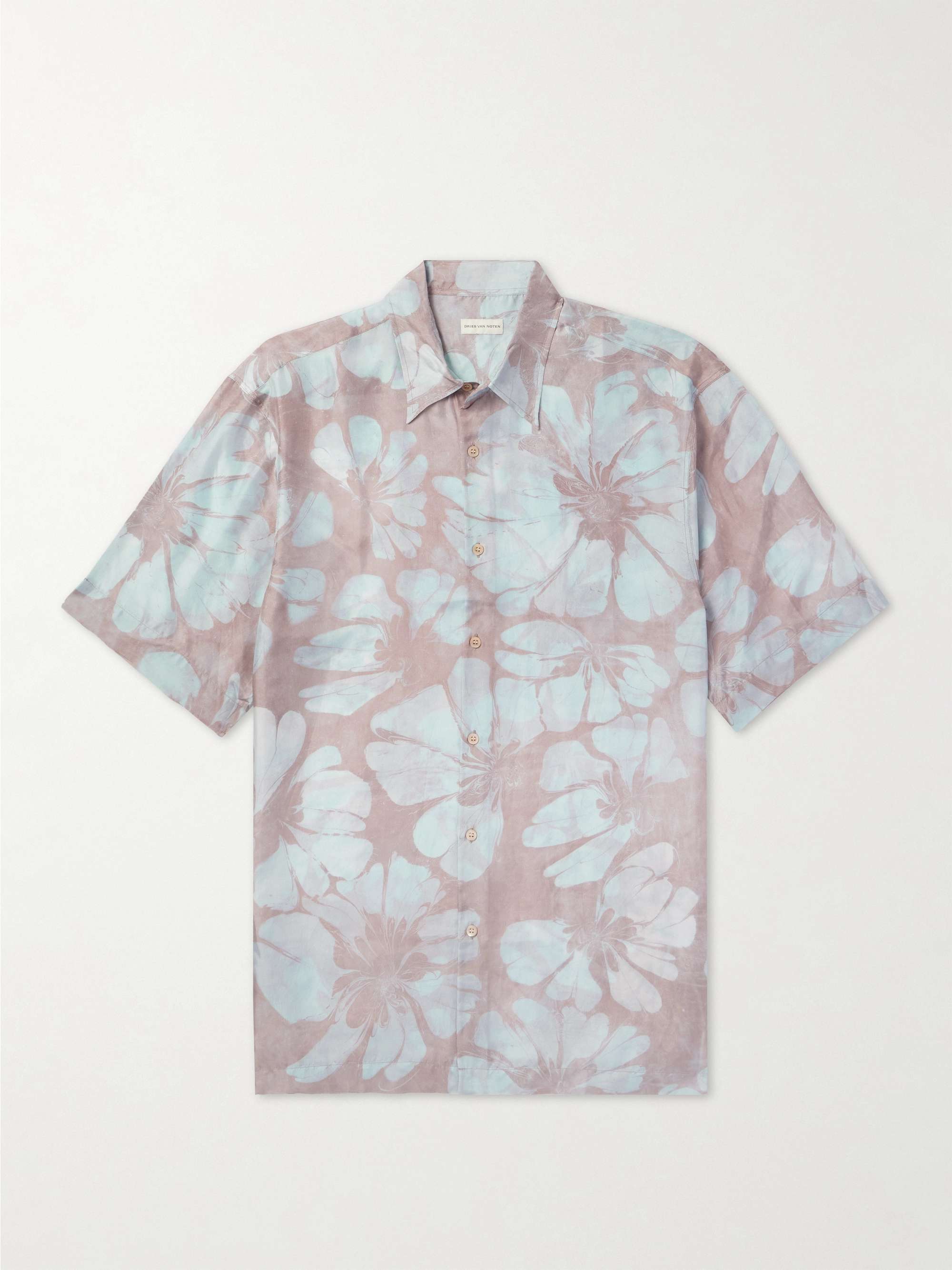 Floral-Print Silk Shirt view