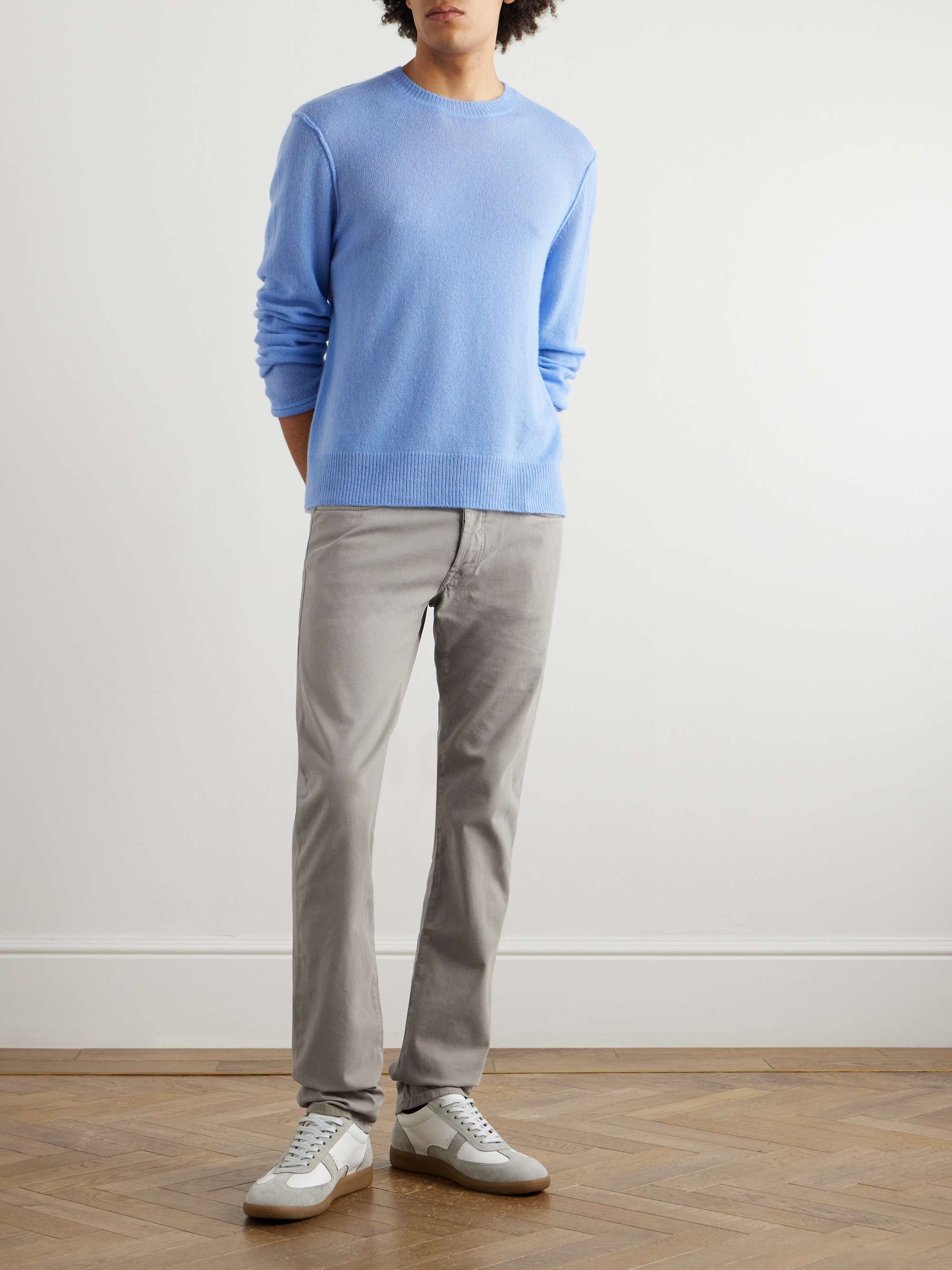 Blue Division Straight-Leg Logo-Appliquéd Cotton-Blend Corduroy Trousers view