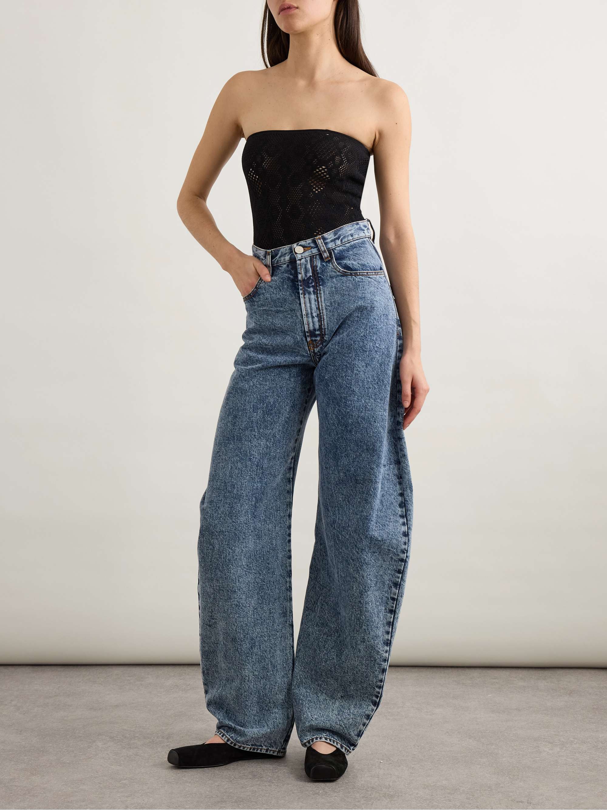 Strapless pointelle-knit bodysuit view