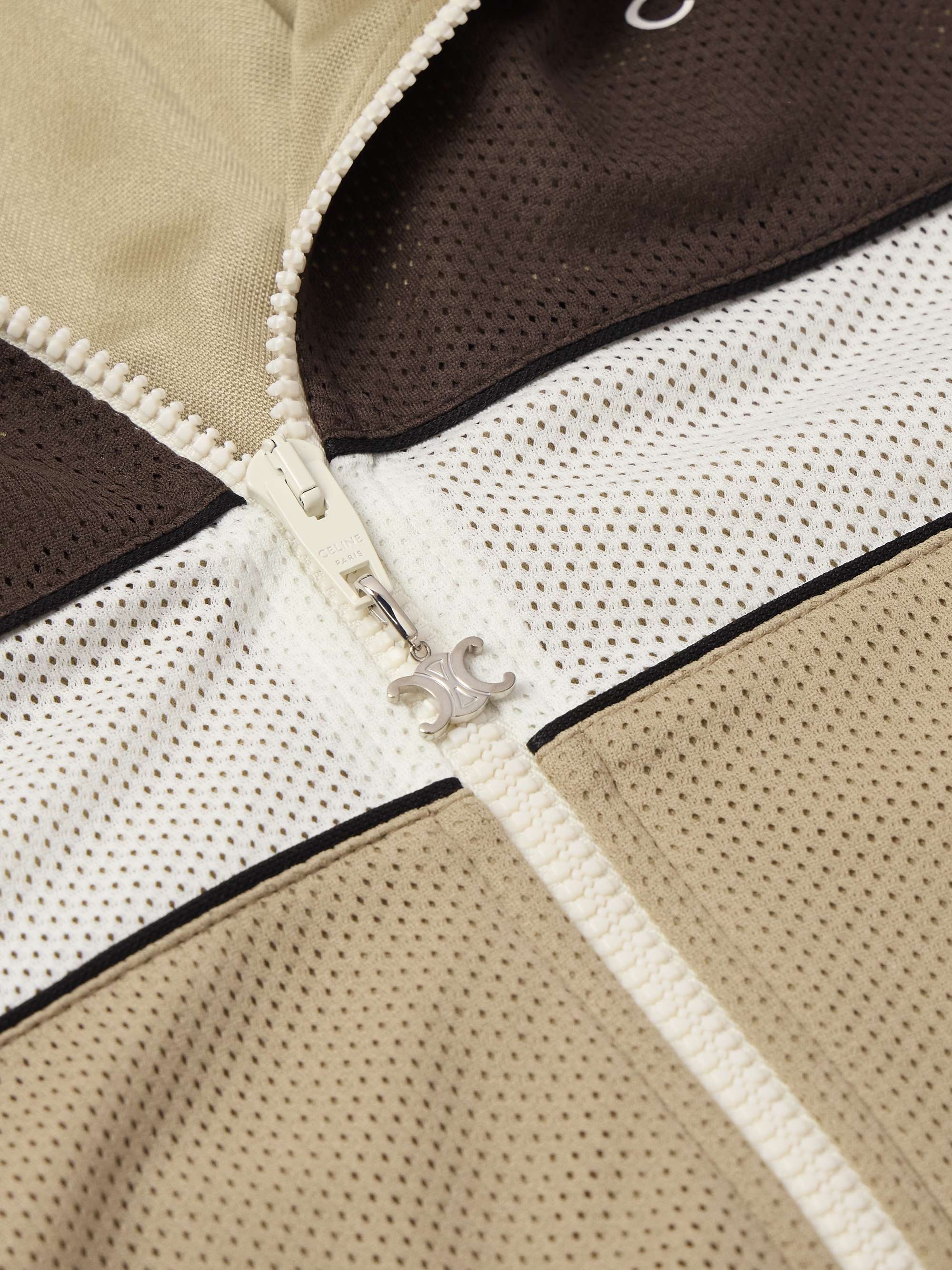 Logo-Print Colour-Block Mesh Track Jacket view