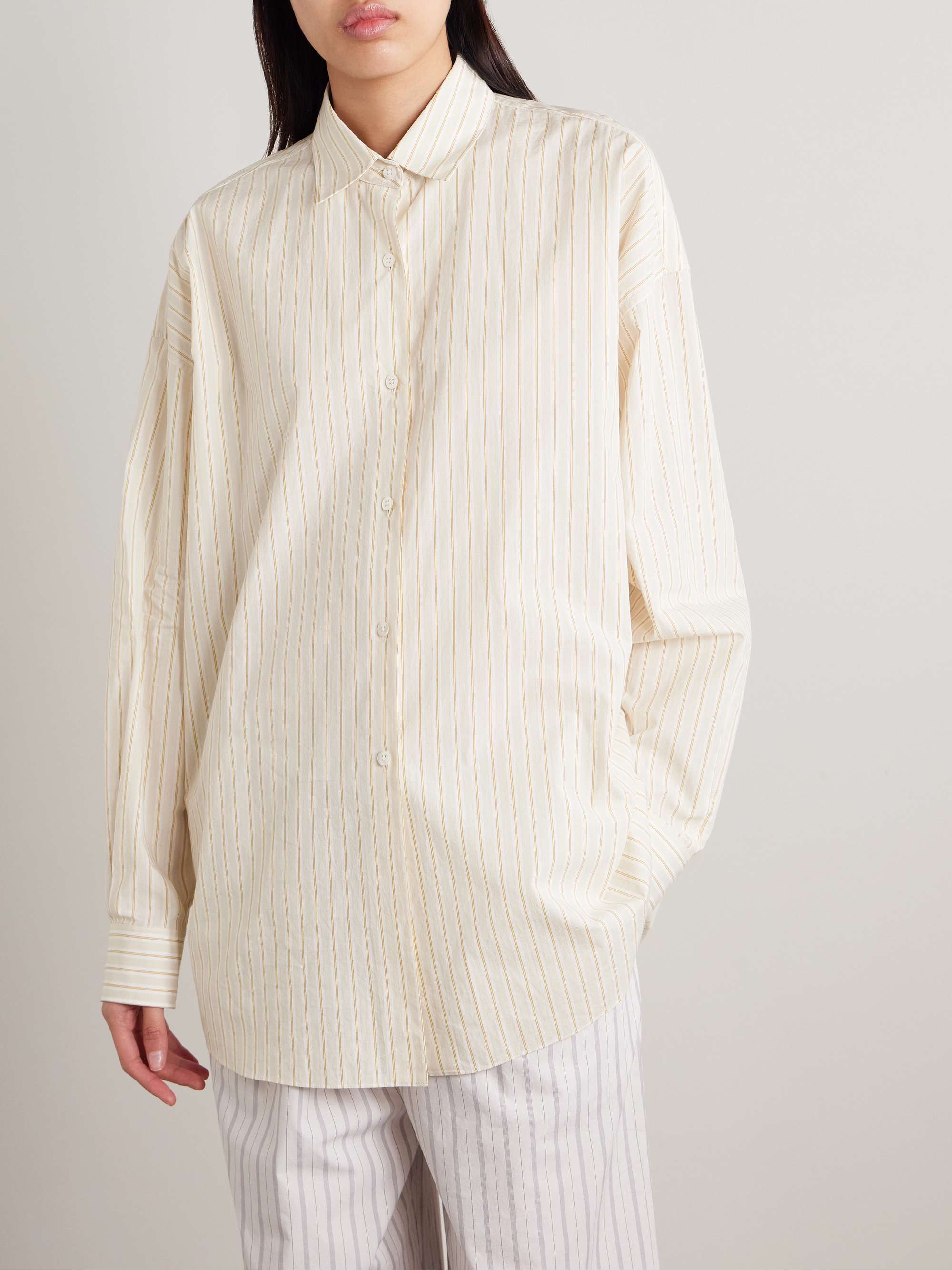 Caster oversized striped cotton-poplin shirt view