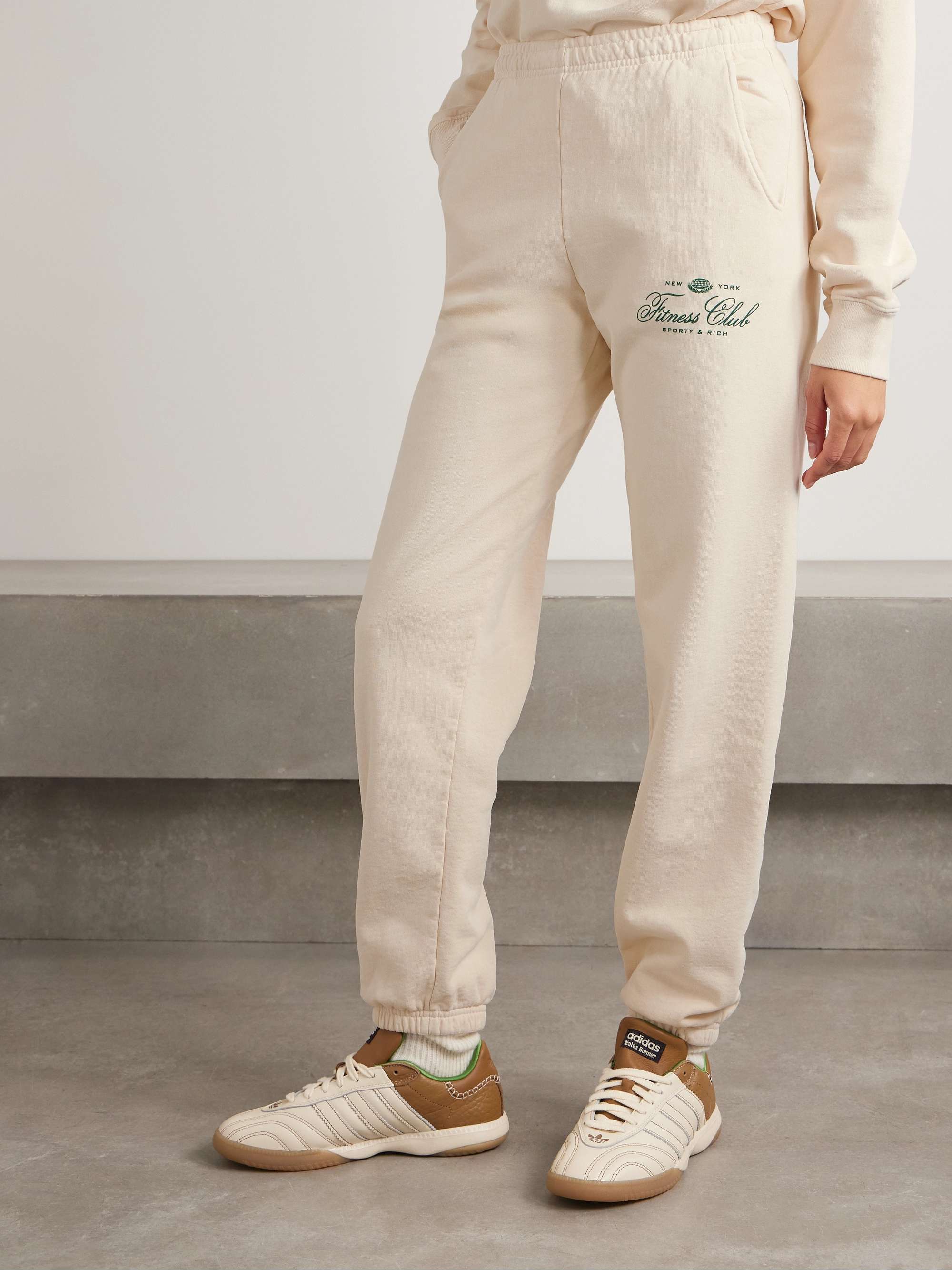 Fitness World printed tapered cotton-jersey track pants view