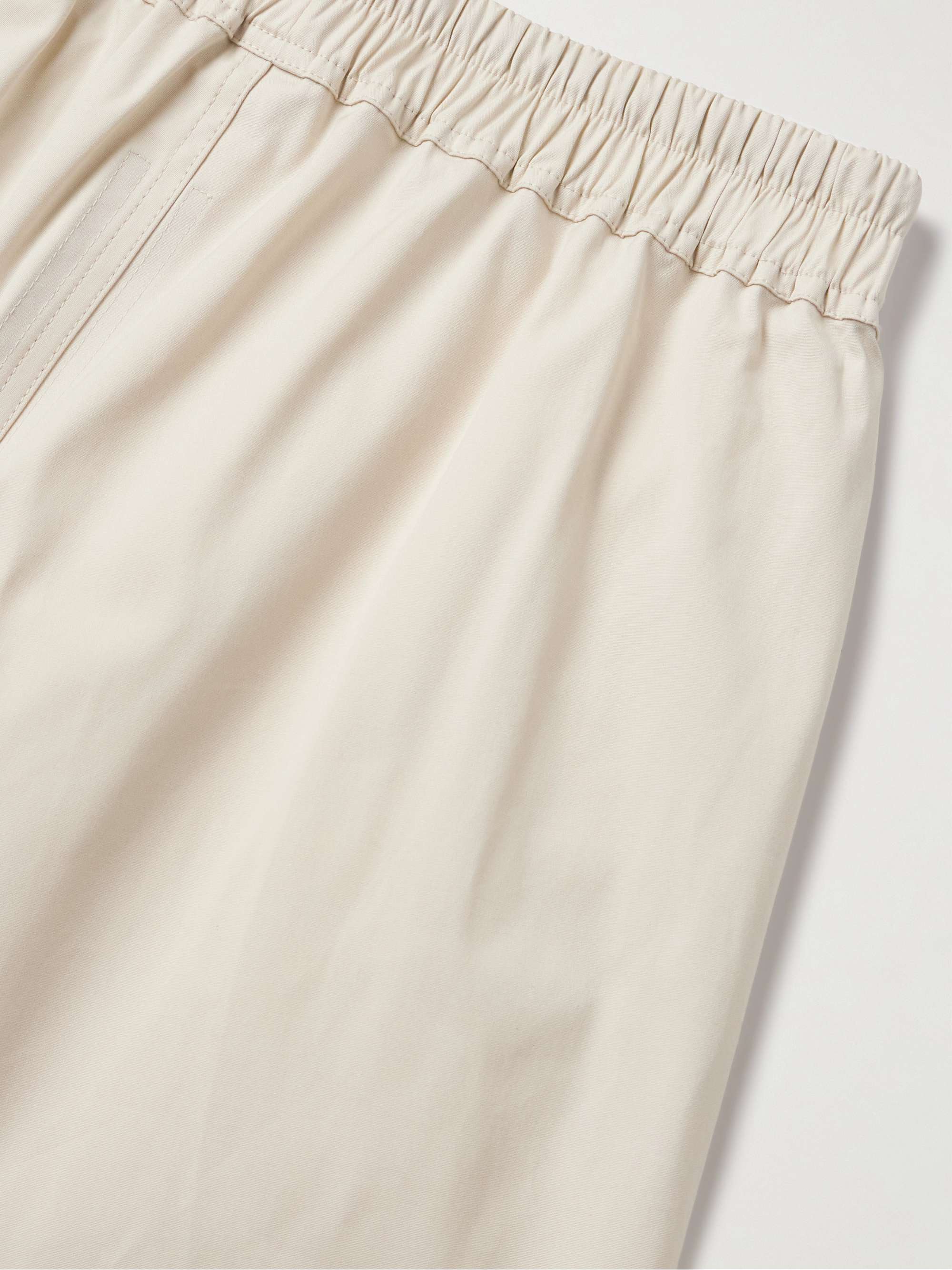 Wide-Leg Cotton-Blend Poplin Drawstring Shorts view