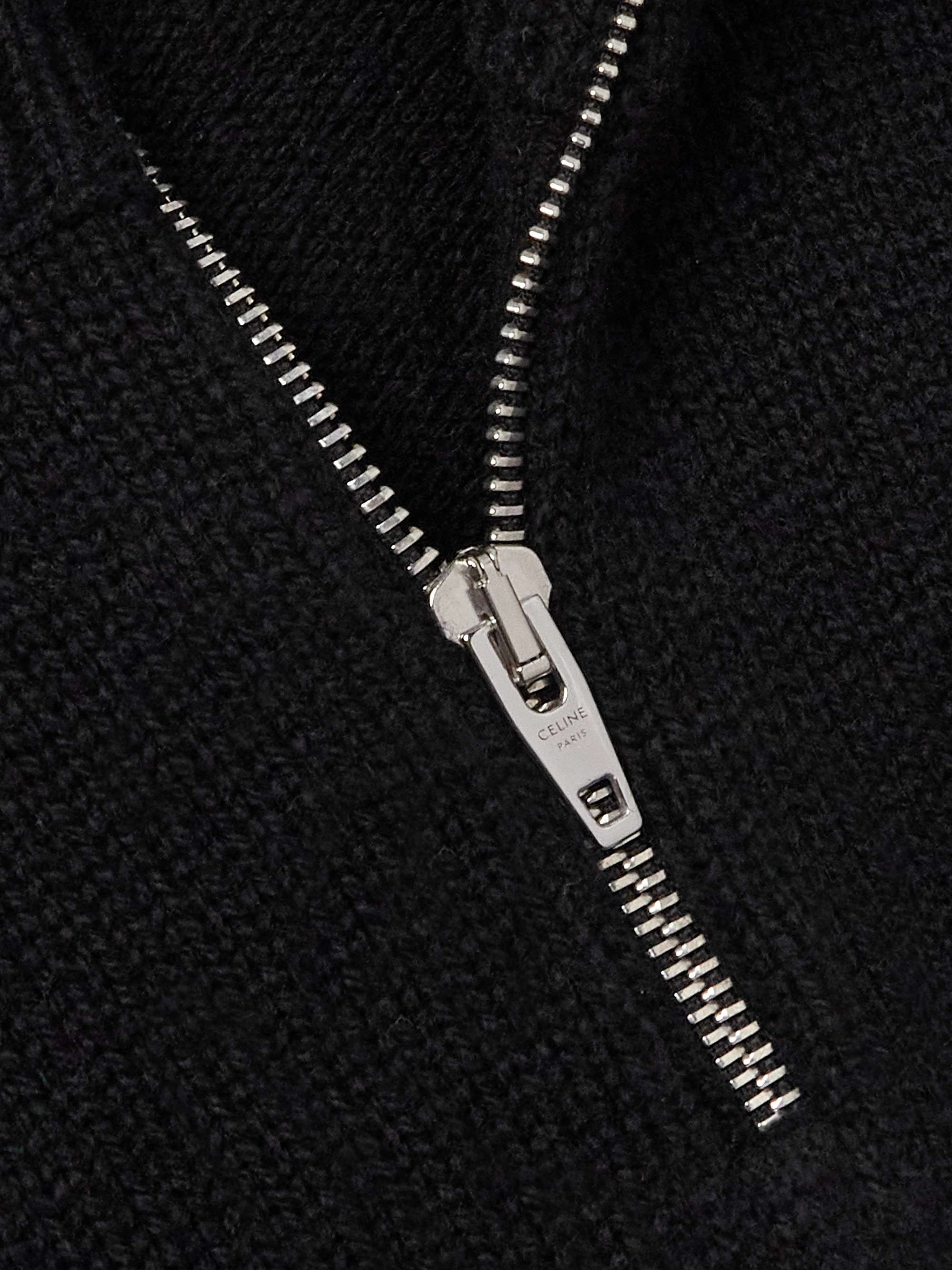Logo-Embroidered Wool and Cashmere-Blend Half-Zip Sweater view