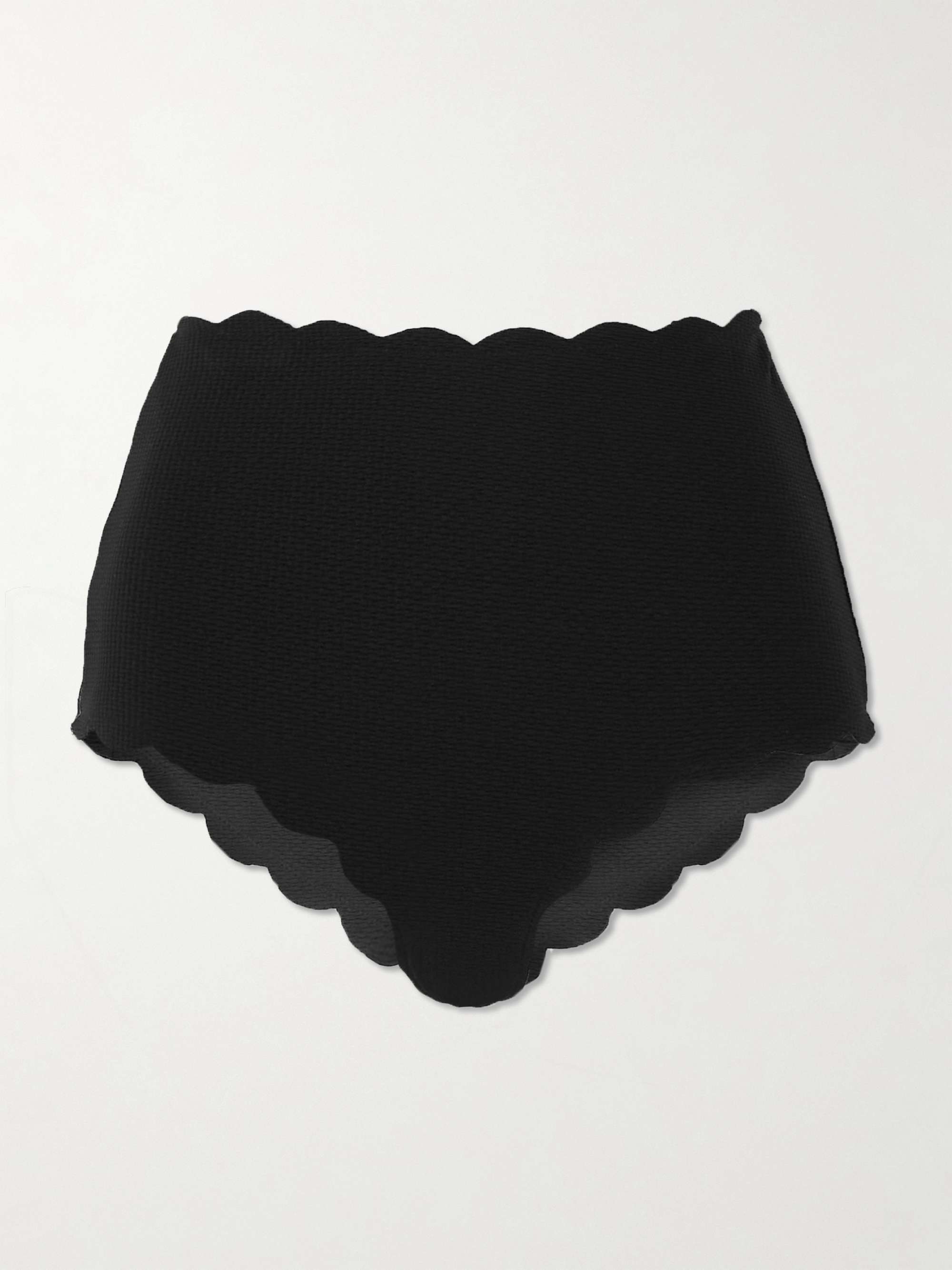 Santa Monica scalloped recycled-seersucker bikini briefs view