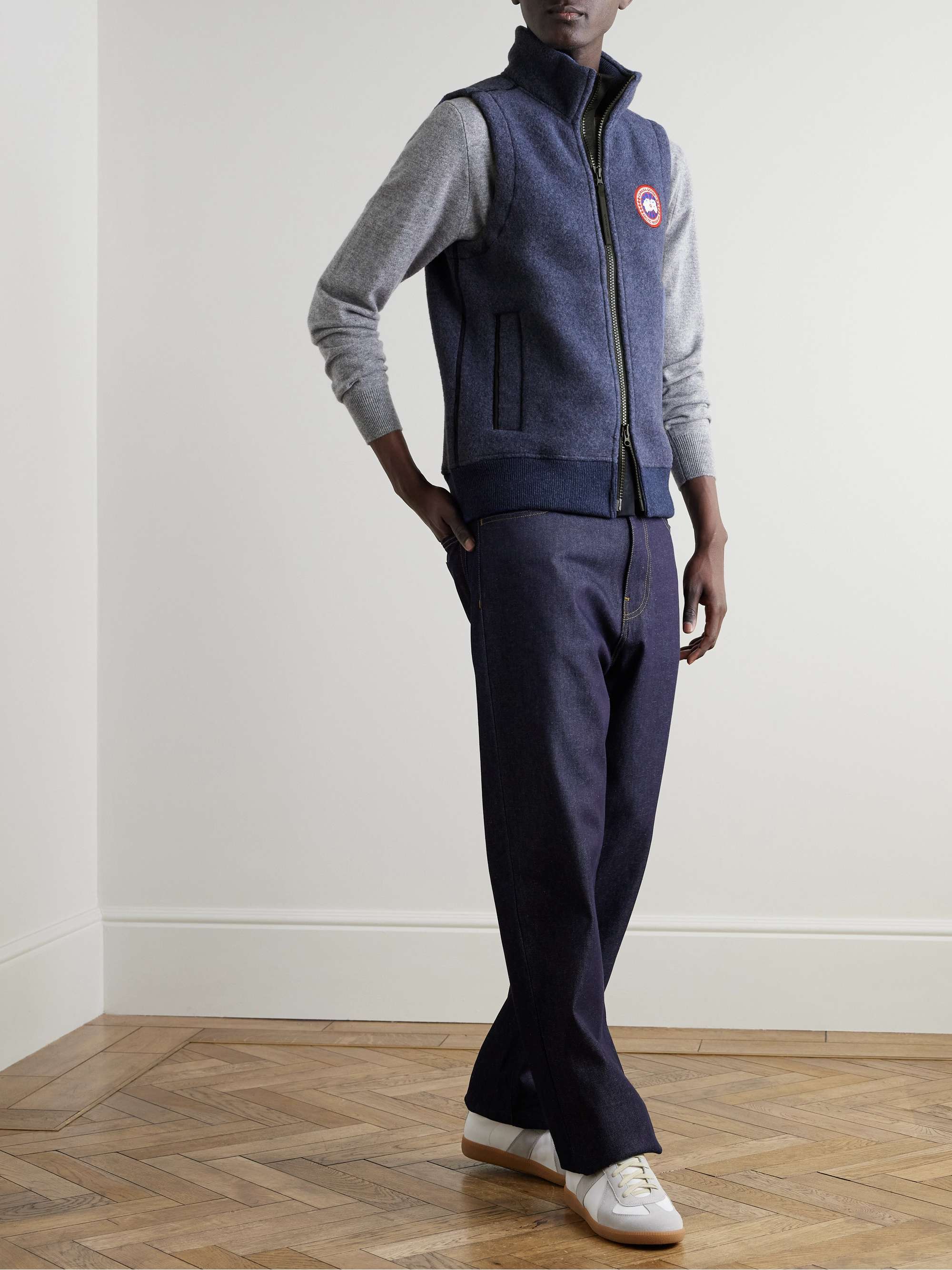 Mersey Logo-Appliquéd Wool-Blend Fleece Gilet view