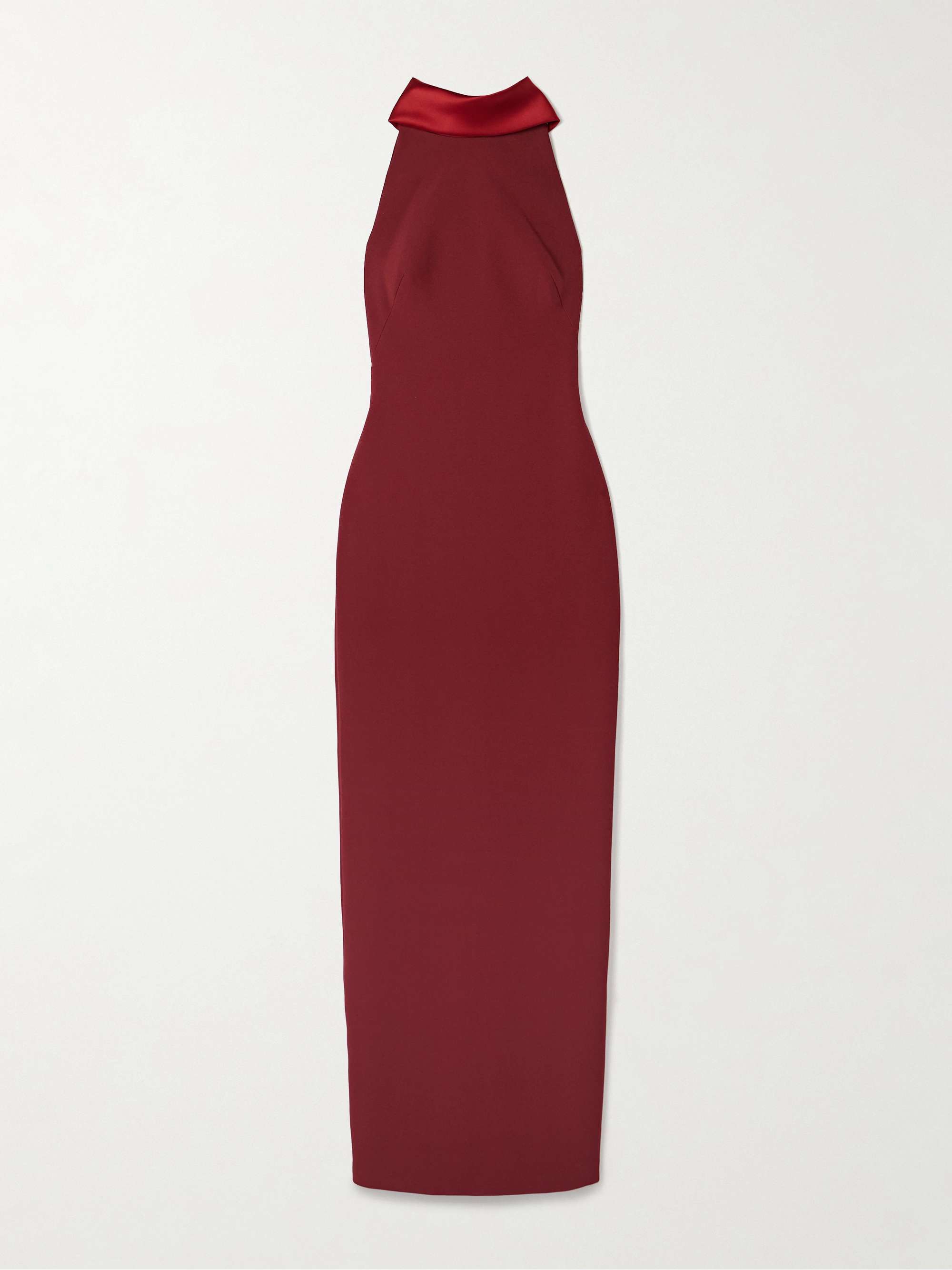 Holliana duchesse satin-trimmed crepe gown view