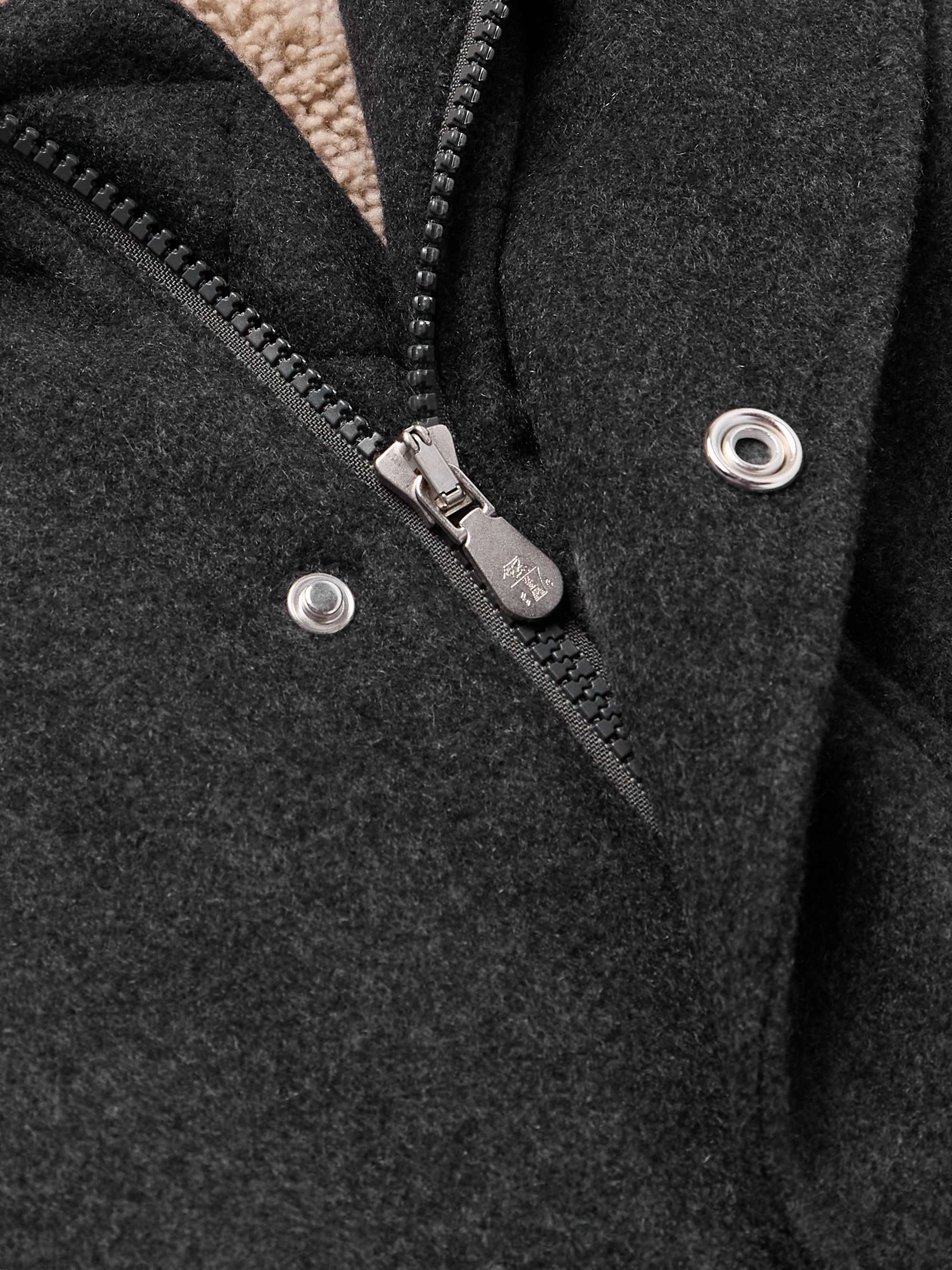 Shearling-Trimmed Cashmere Bomber Jacket view